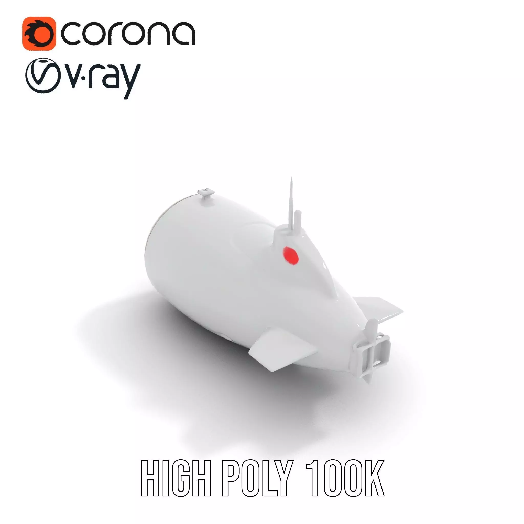 Sleek Silver Submarine model pack Low-poly 3D model_17