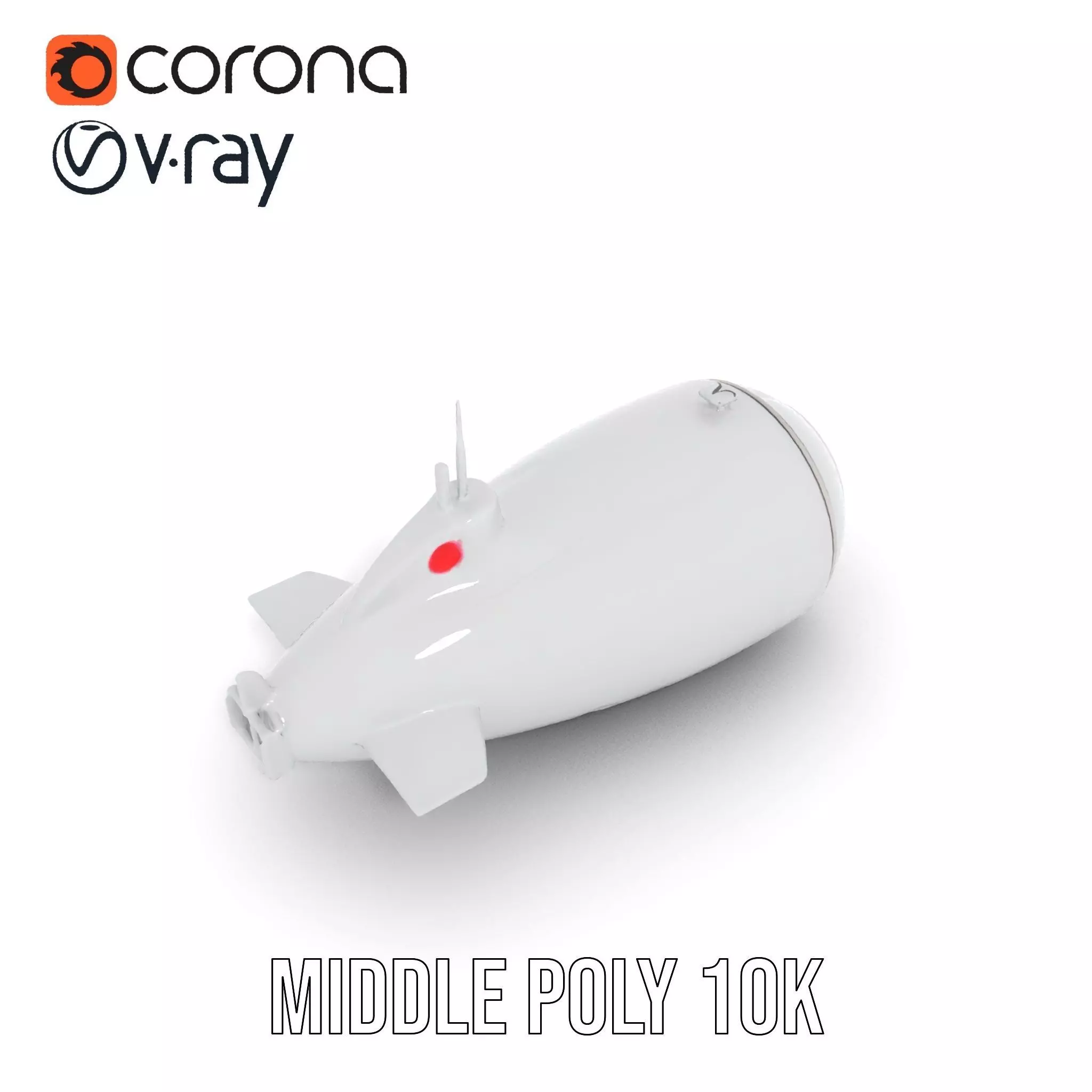 Sleek Silver Submarine model pack Low-poly 3D model_18