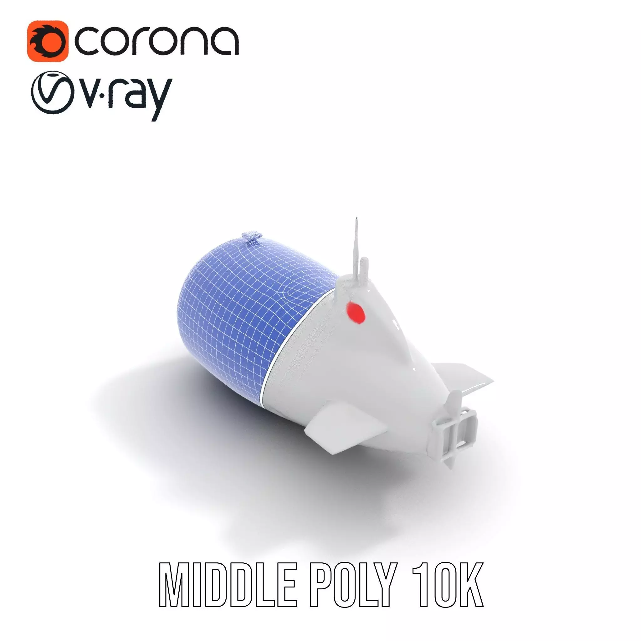 Sleek Silver Submarine model pack Low-poly 3D model_27