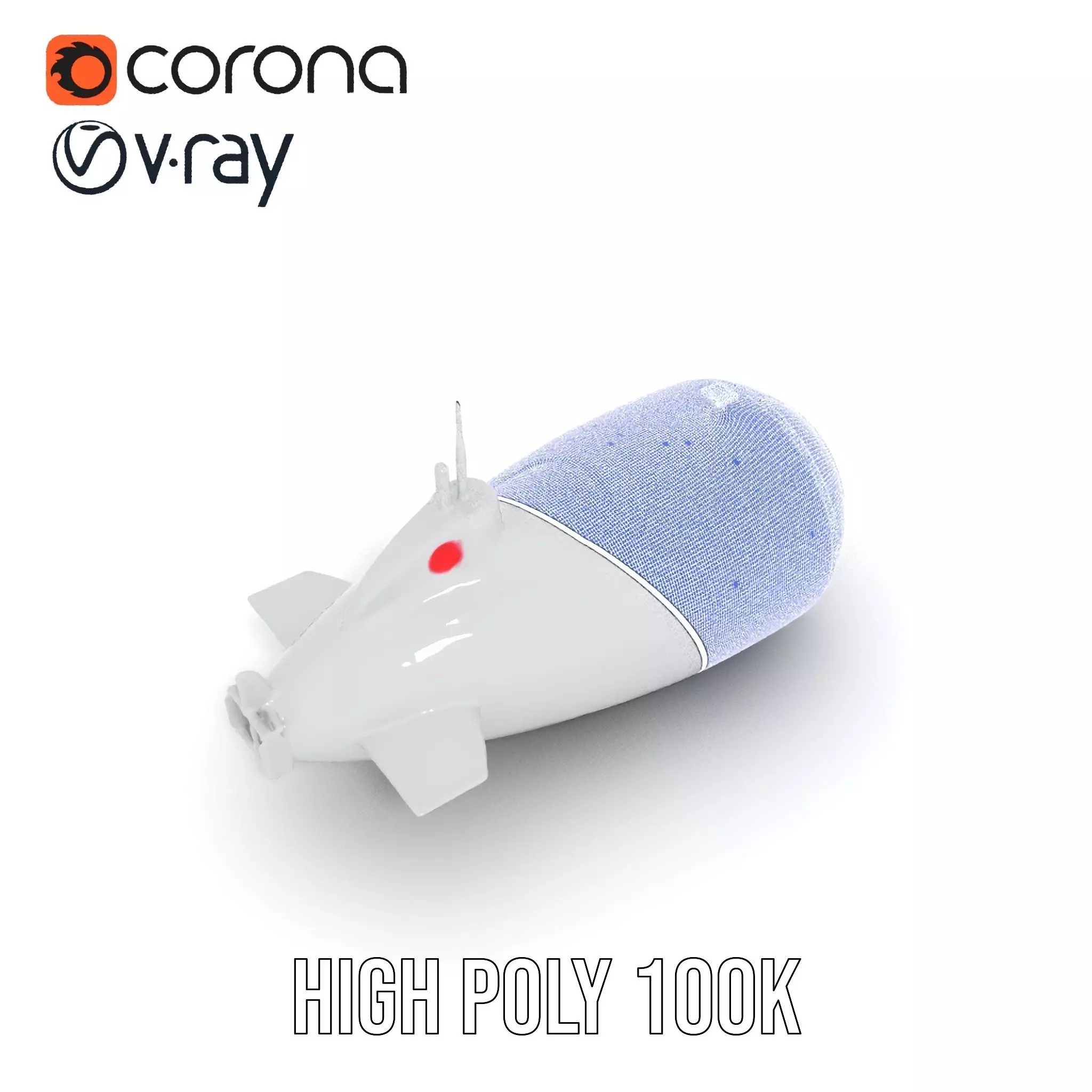 Sleek Silver Submarine model pack Low-poly 3D model_34