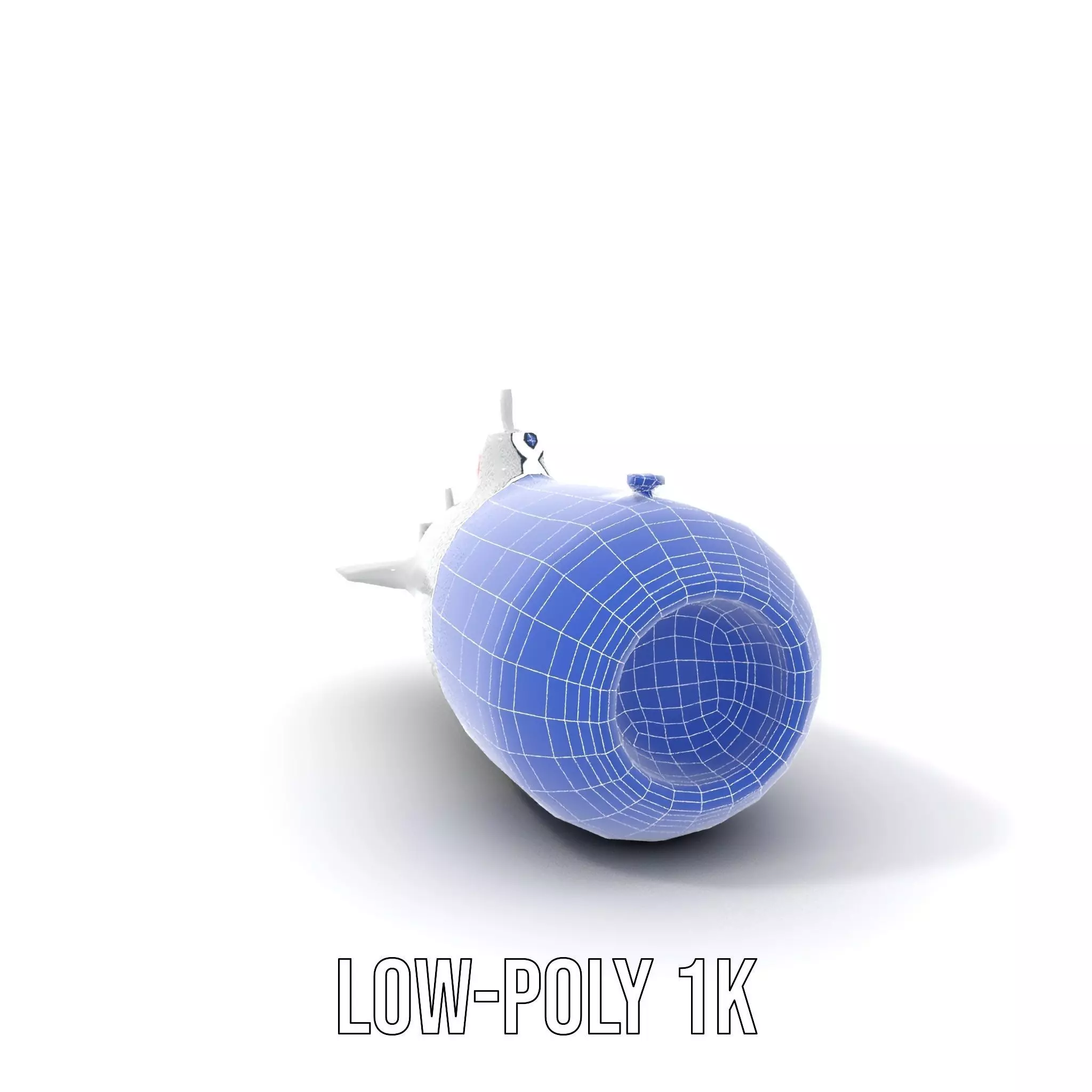 Sleek Silver Submarine model pack Low-poly 3D model_9