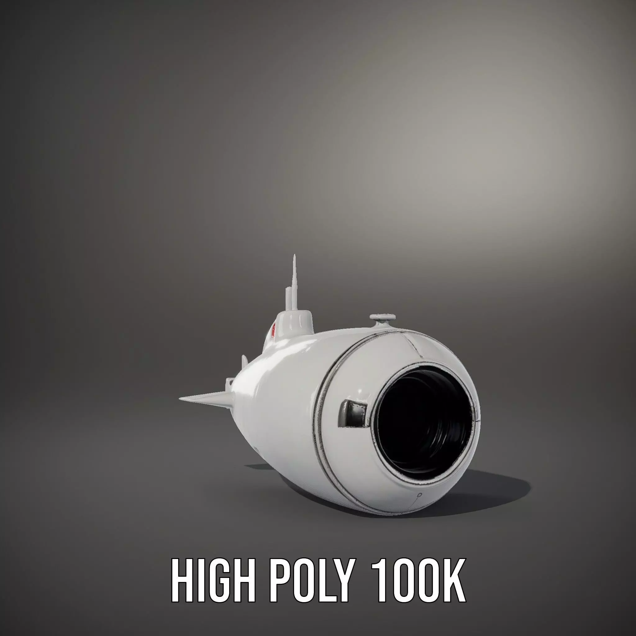 Sleek Silver Submarine model pack Low-poly 3D model_8