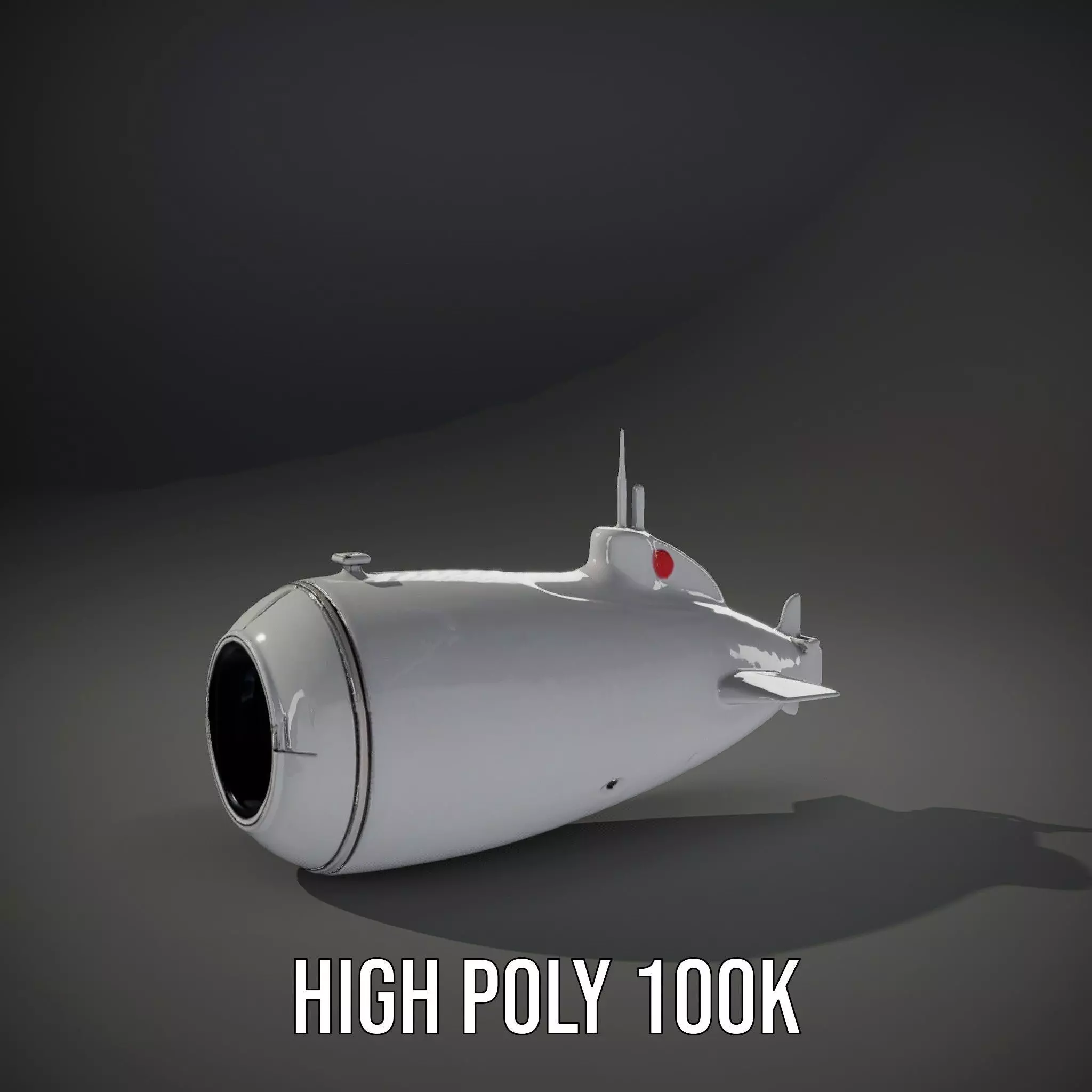 Sleek Silver Submarine model pack Low-poly 3D model_10