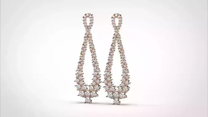 Earring stl obj 3D print model ER013 3D print model