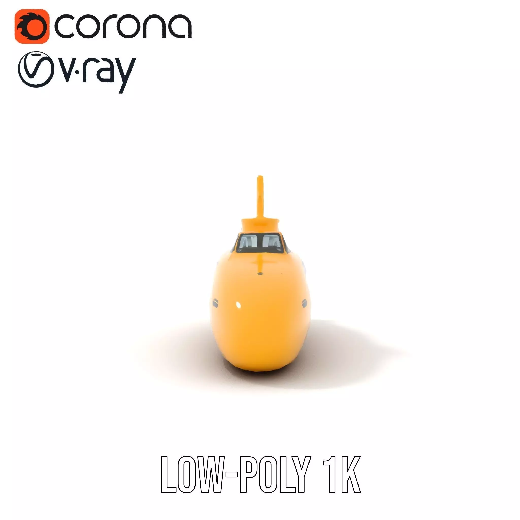 Vibrant Yellow Submarine model pack Low-poly 3D model_19