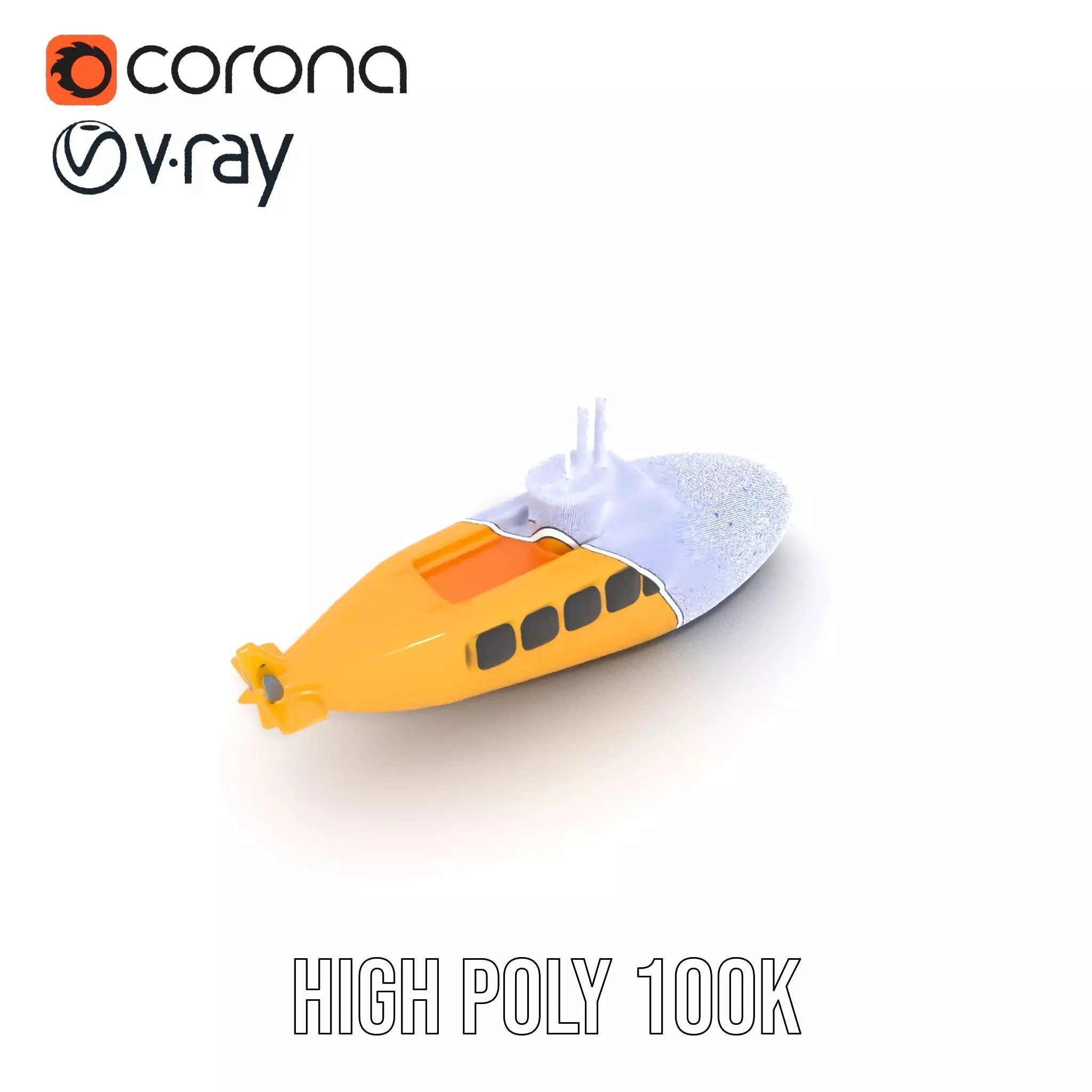 Vibrant Yellow Submarine model pack Low-poly 3D model_23