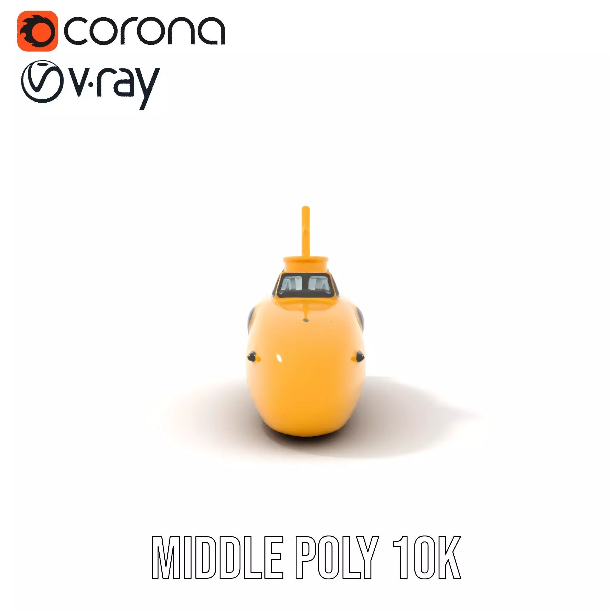 Vibrant Yellow Submarine model pack Low-poly 3D model_15