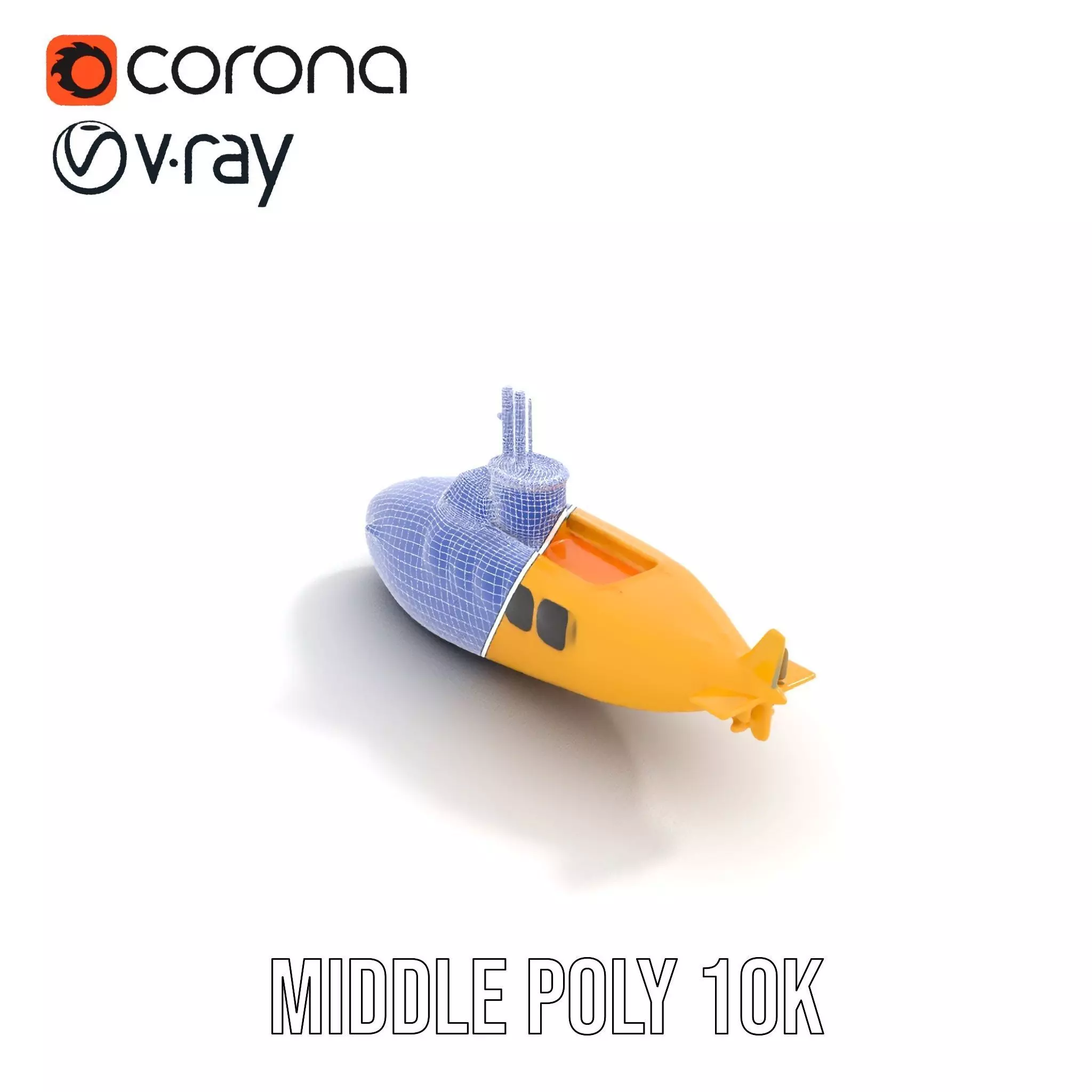 Vibrant Yellow Submarine model pack Low-poly 3D model_18