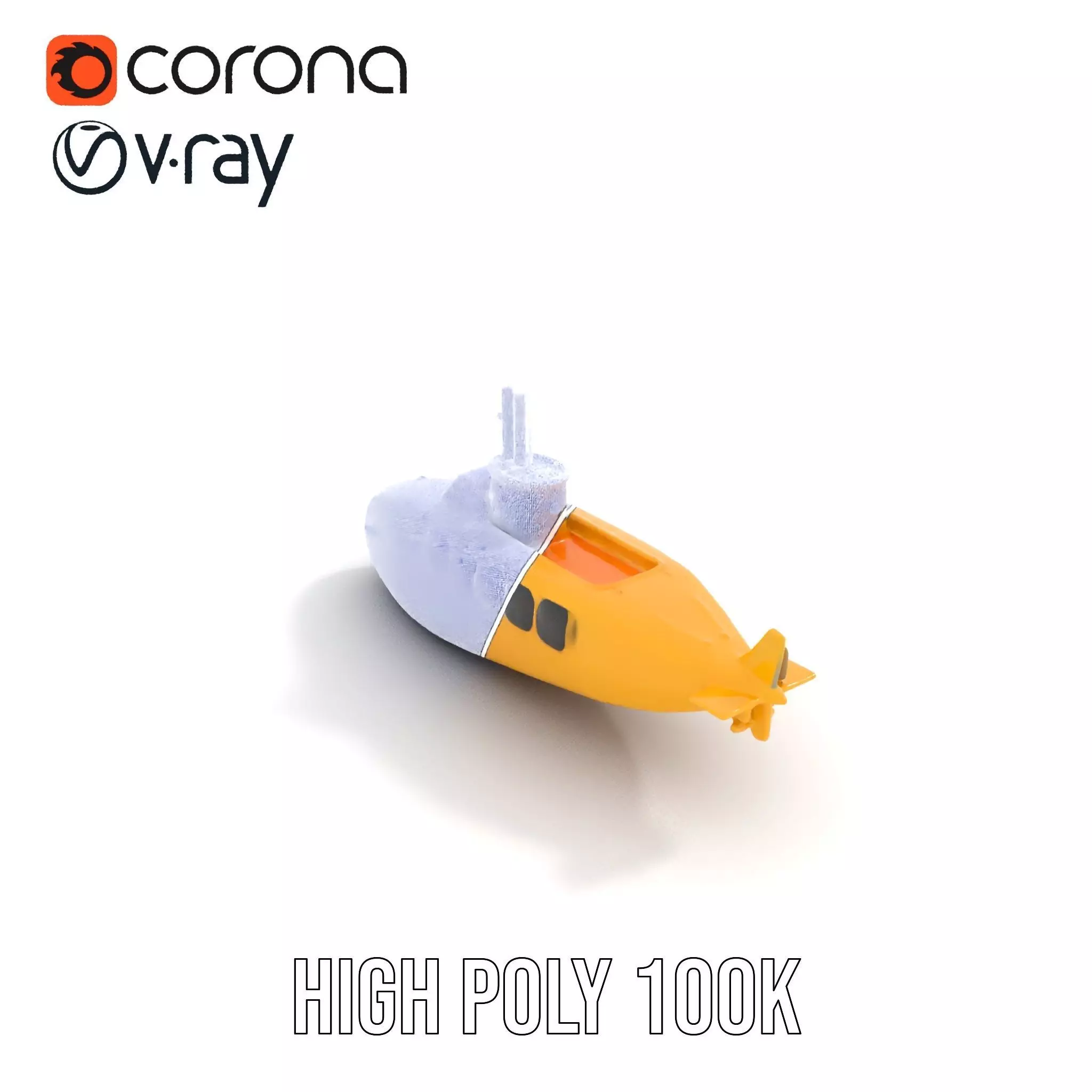 Vibrant Yellow Submarine model pack Low-poly 3D model_33