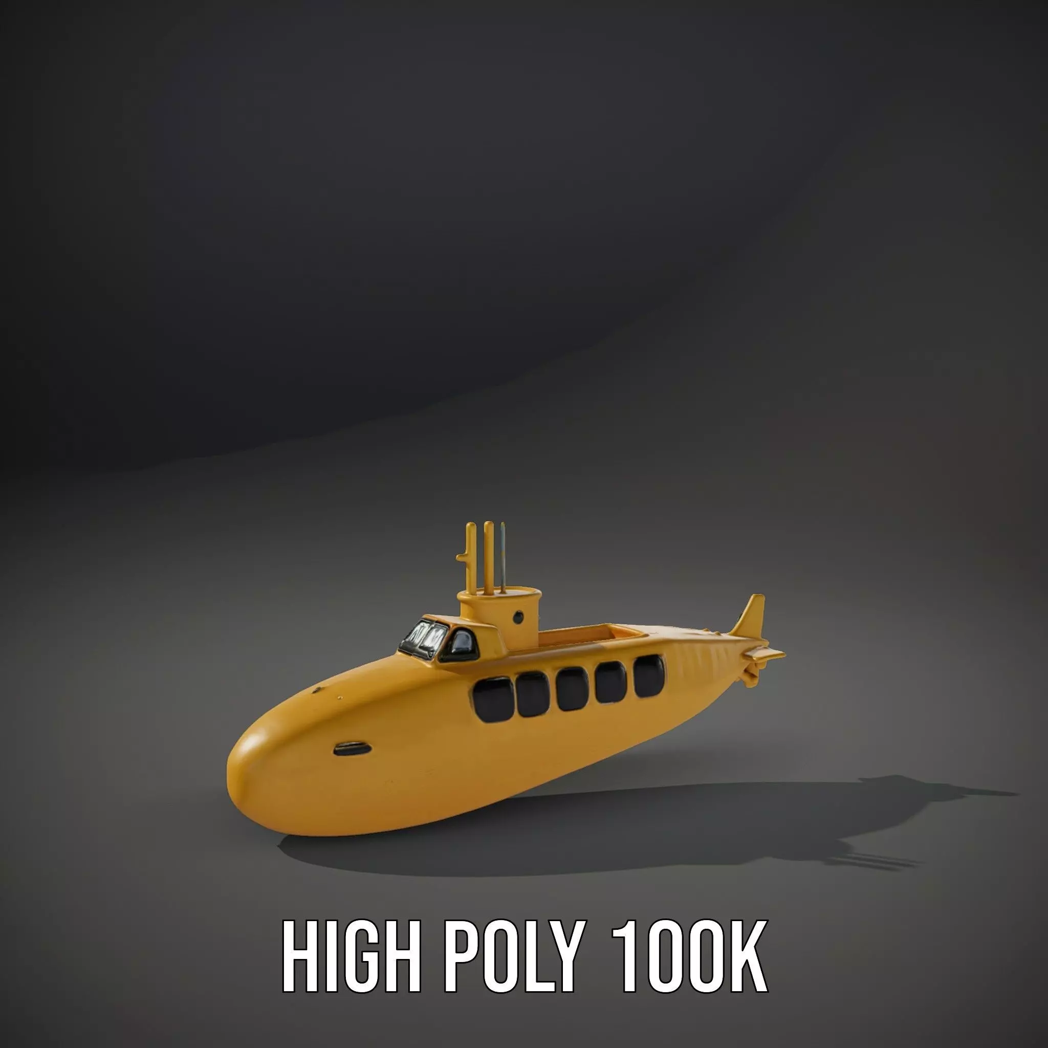 Vibrant Yellow Submarine model pack Low-poly 3D model_8