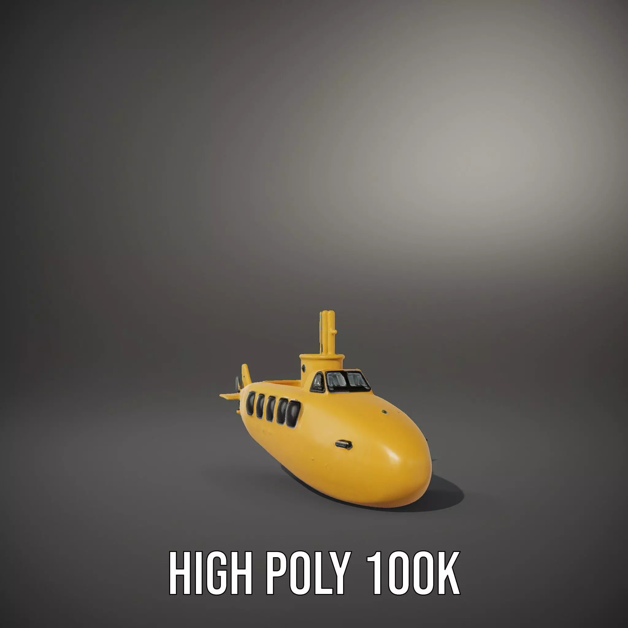 Vibrant Yellow Submarine model pack Low-poly 3D model_10