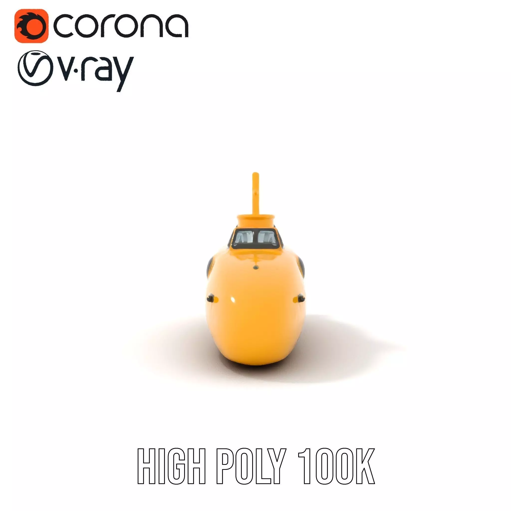 Vibrant Yellow Submarine model pack Low-poly 3D model_17