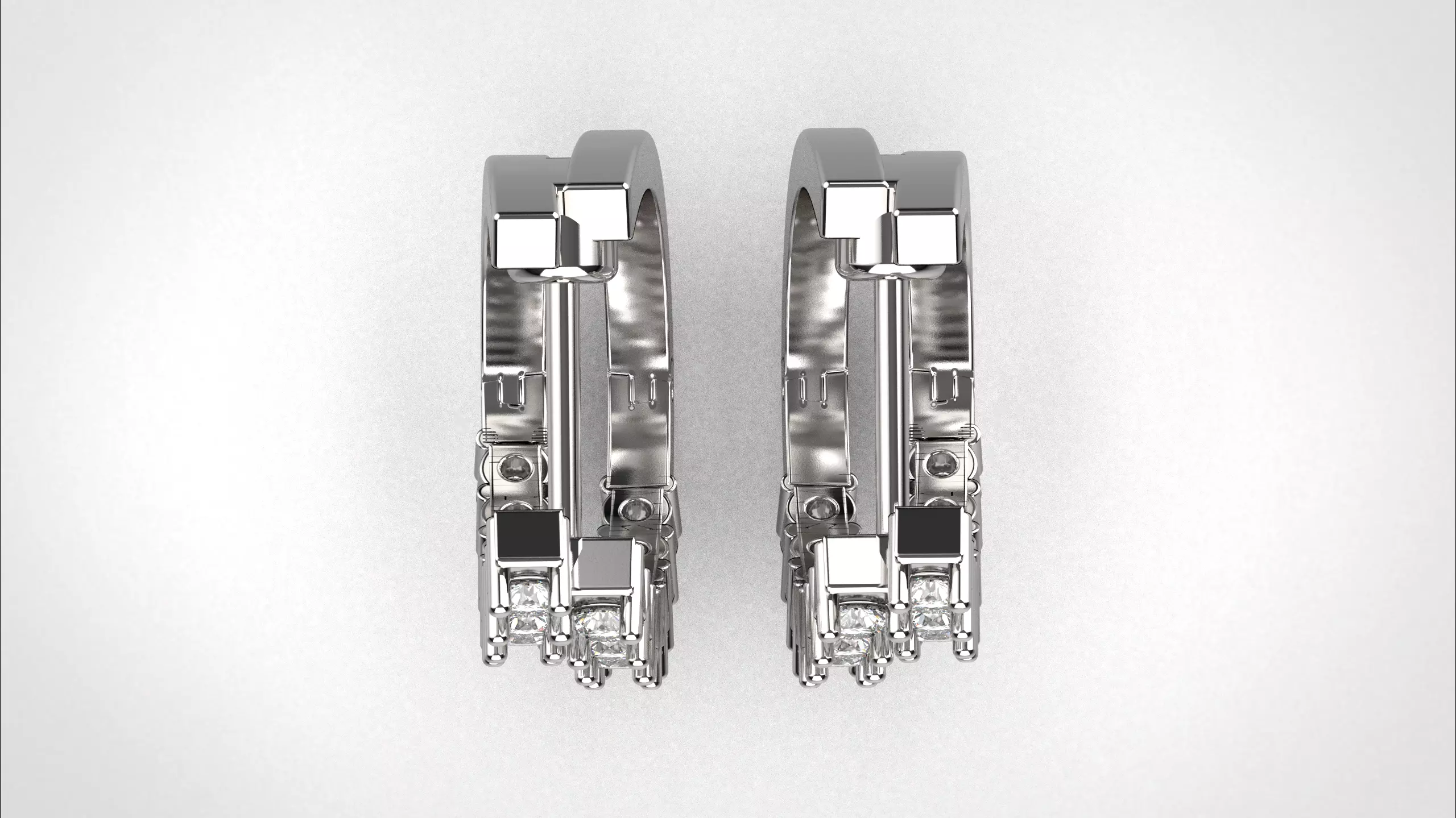 Ribbon Earring stl obj 3D print model ER014 3D print model 3D print model_4