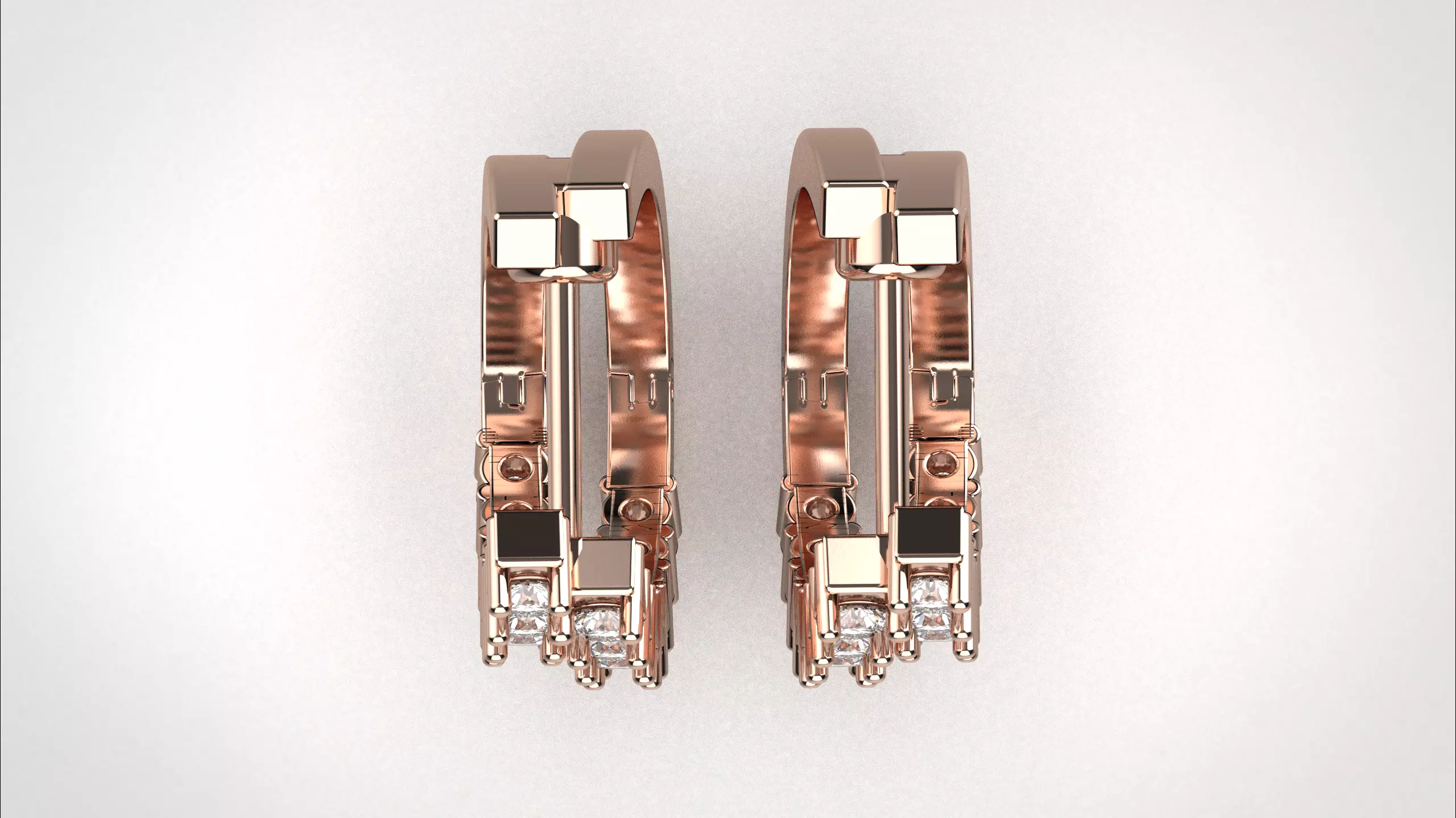 Ribbon Earring stl obj 3D print model ER014 3D print model 3D print model_23