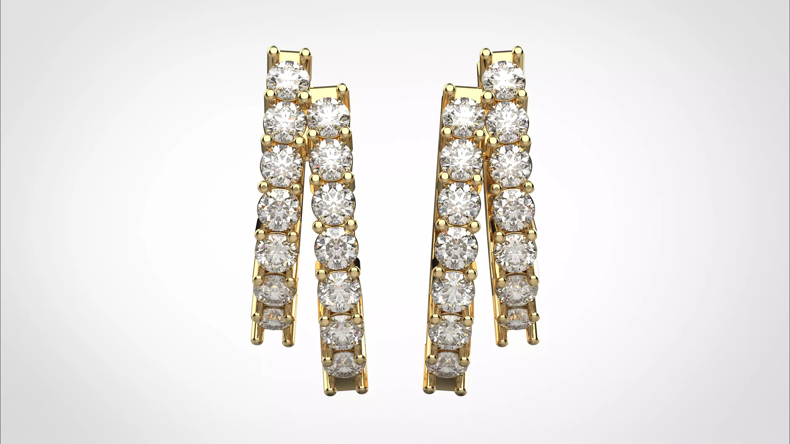 Ribbon Earring stl obj 3D print model ER014 3D print model 3D print model_15