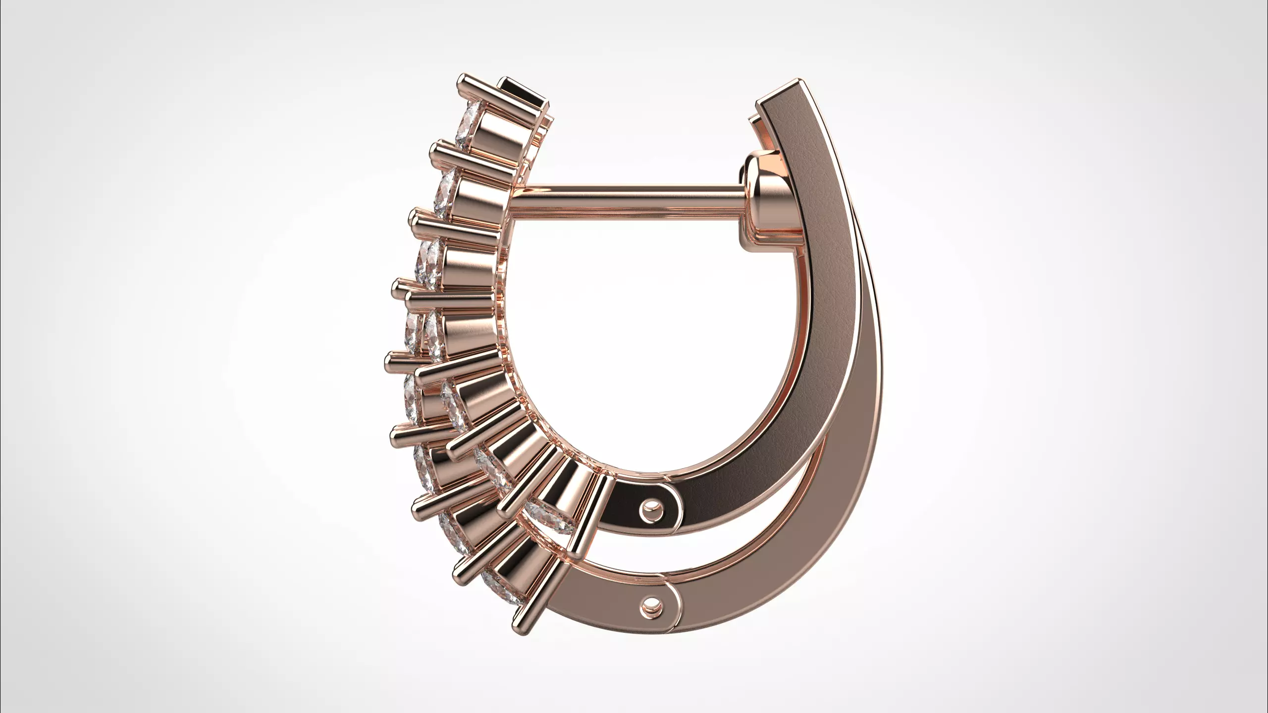 Ribbon Earring stl obj 3D print model ER014 3D print model 3D print model_26