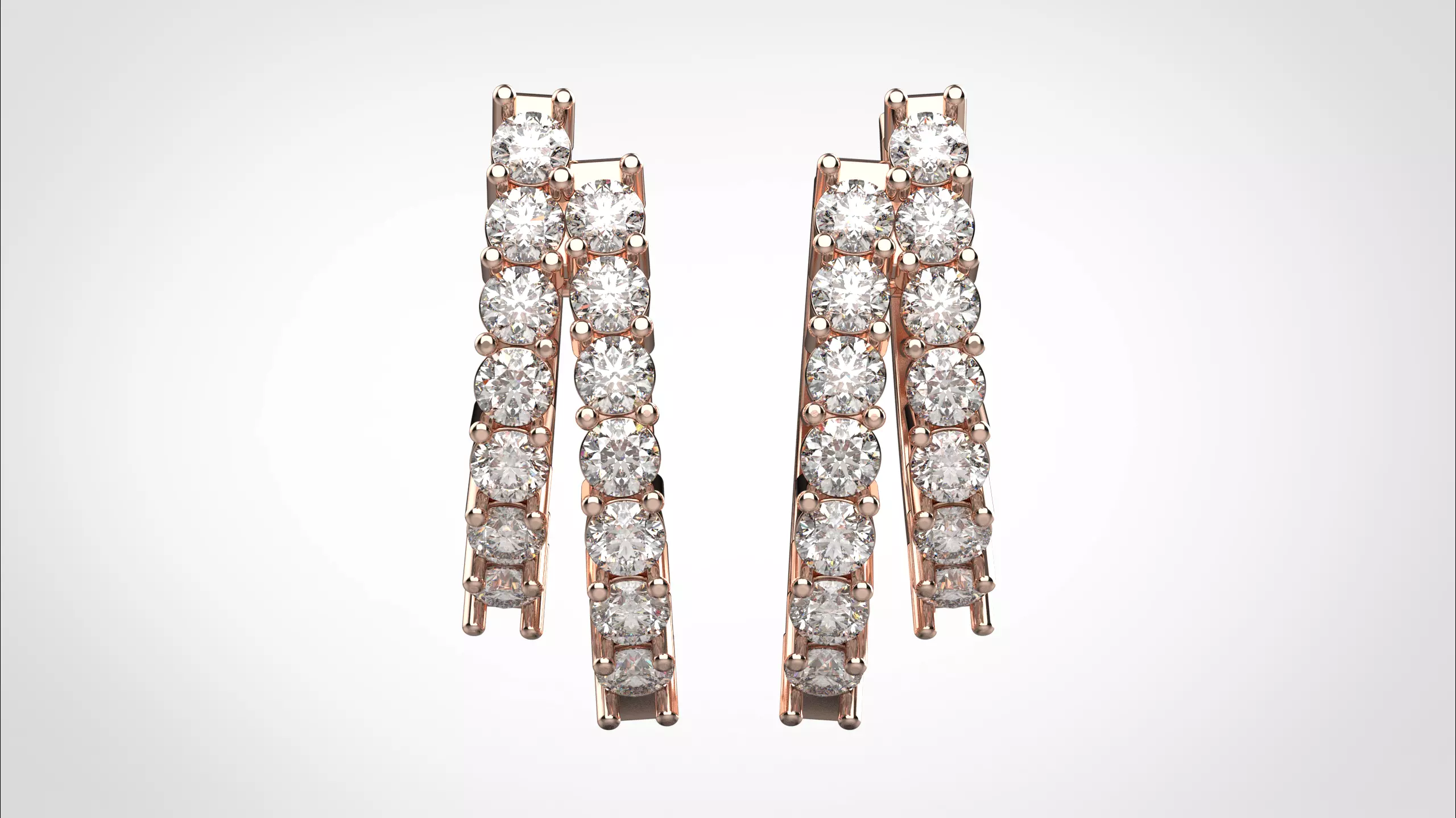 Ribbon Earring stl obj 3D print model ER014 3D print model 3D print model_24