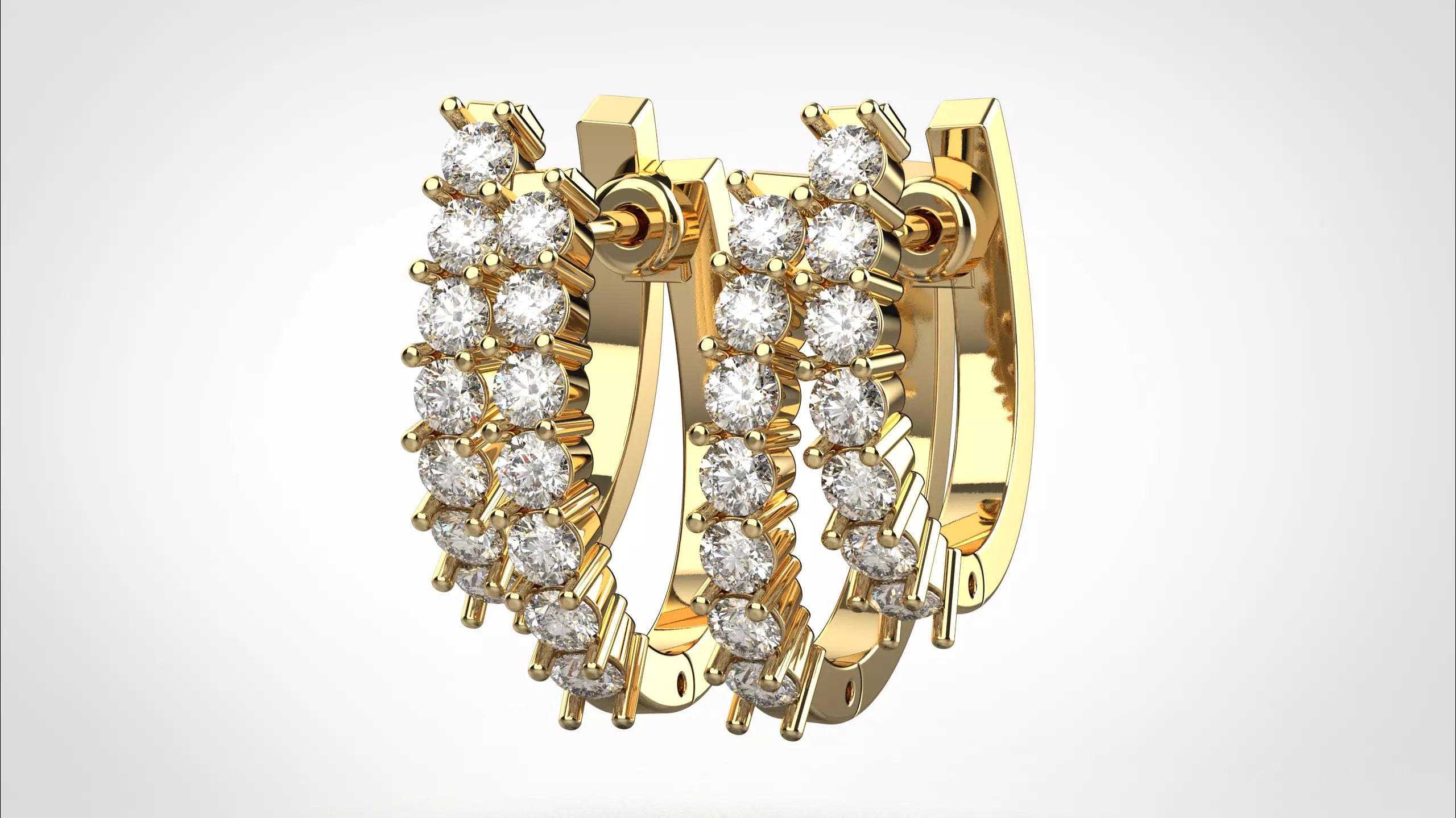 Ribbon Earring stl obj 3D print model ER014 3D print model 3D print model_11