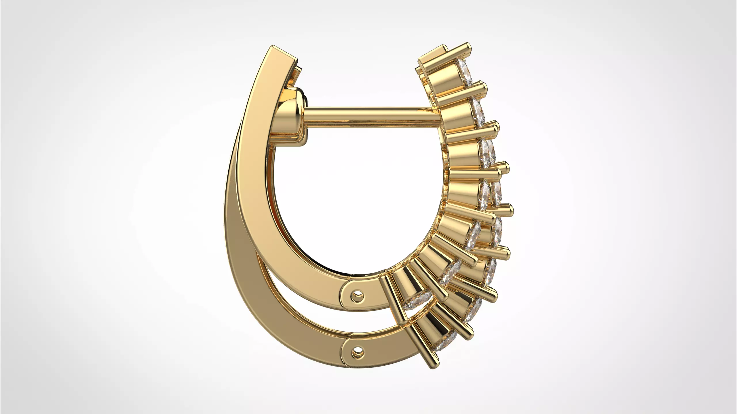 Ribbon Earring stl obj 3D print model ER014 3D print model 3D print model_16
