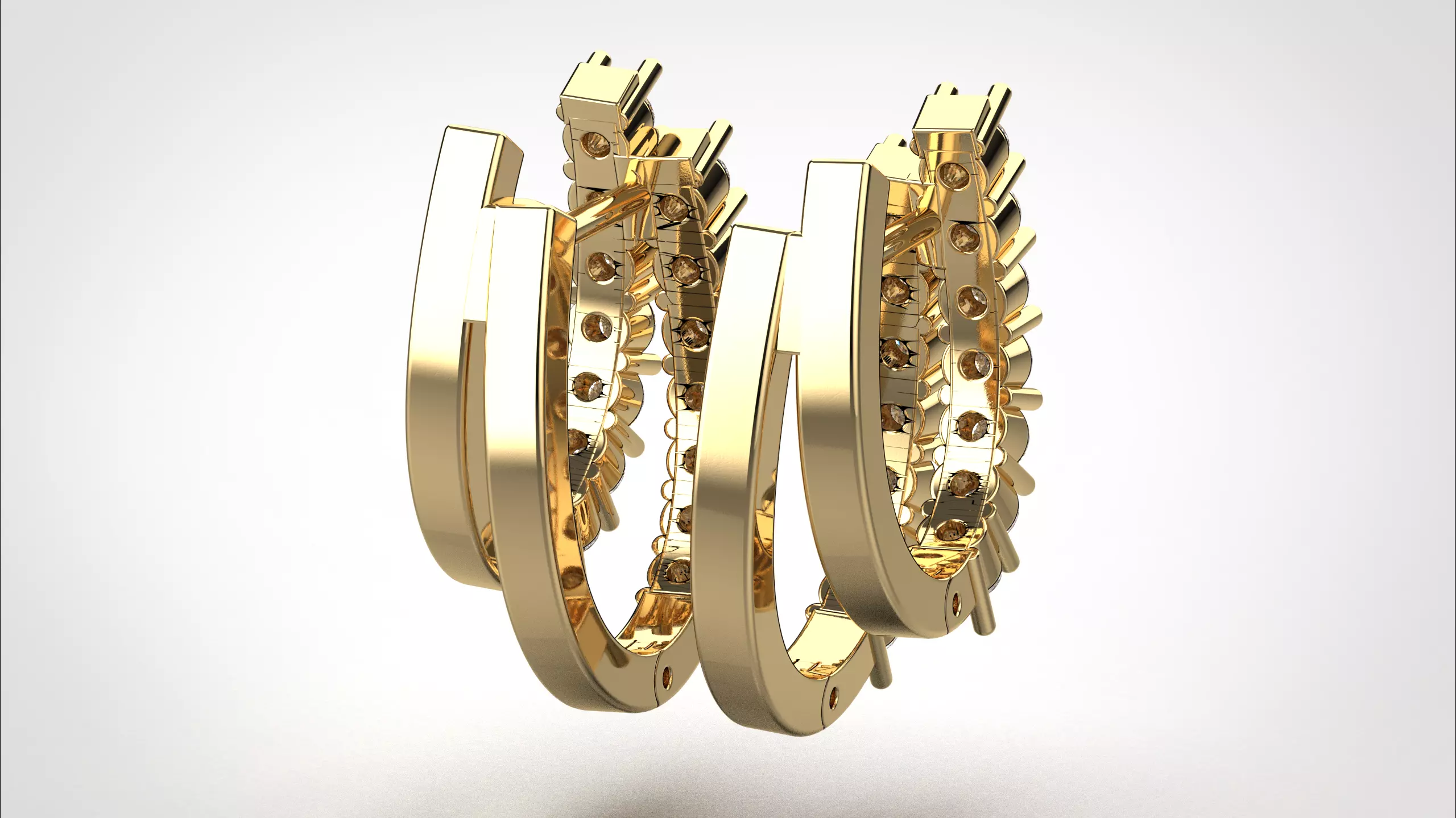 Ribbon Earring stl obj 3D print model ER014 3D print model 3D print model_19