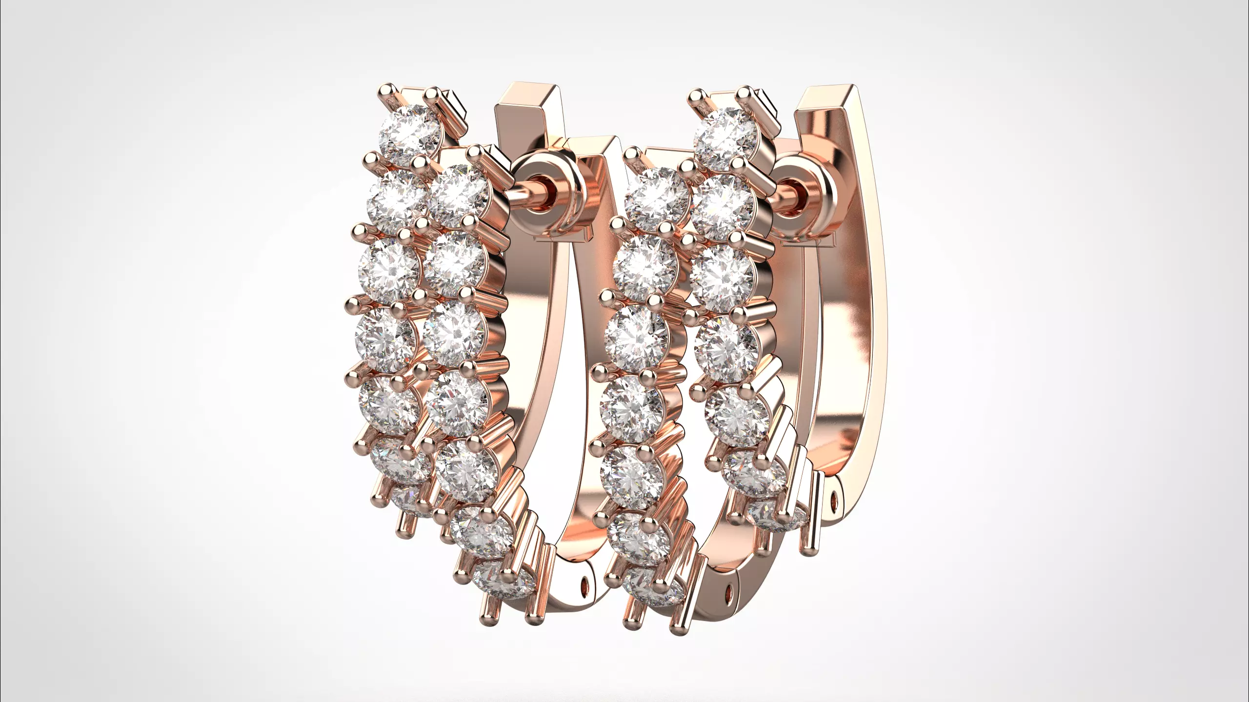 Ribbon Earring stl obj 3D print model ER014 3D print model 3D print model_20