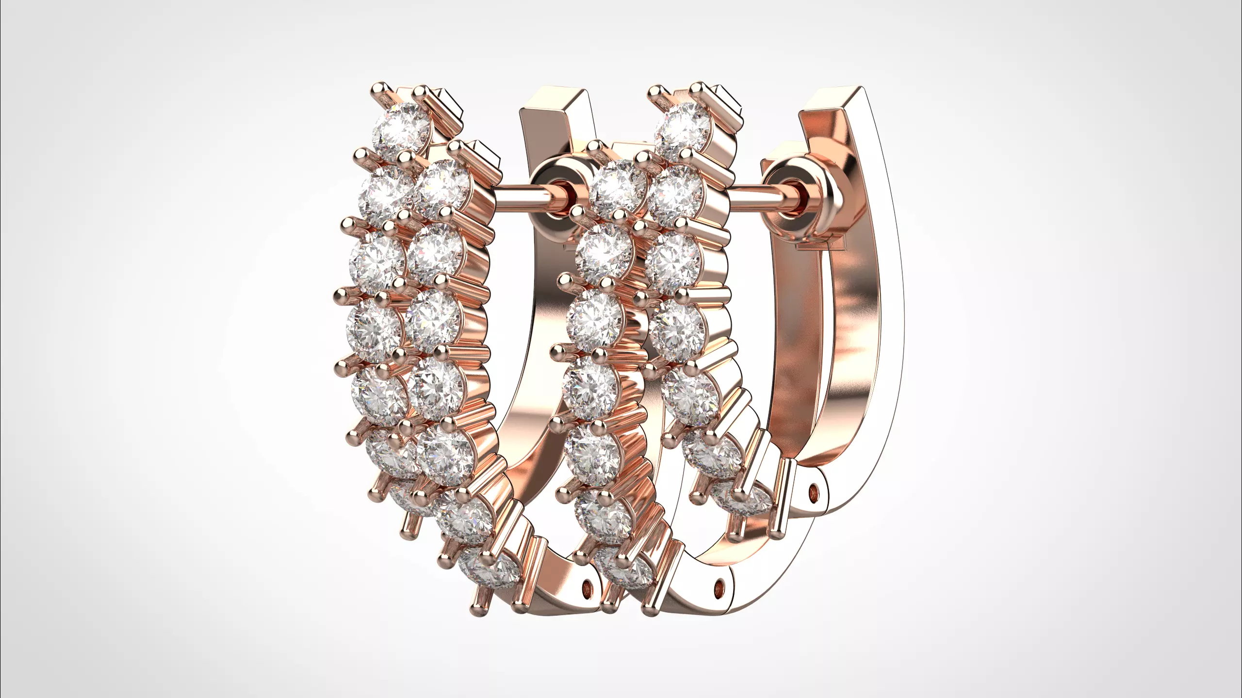 Ribbon Earring stl obj 3D print model ER014 3D print model 3D print model_22