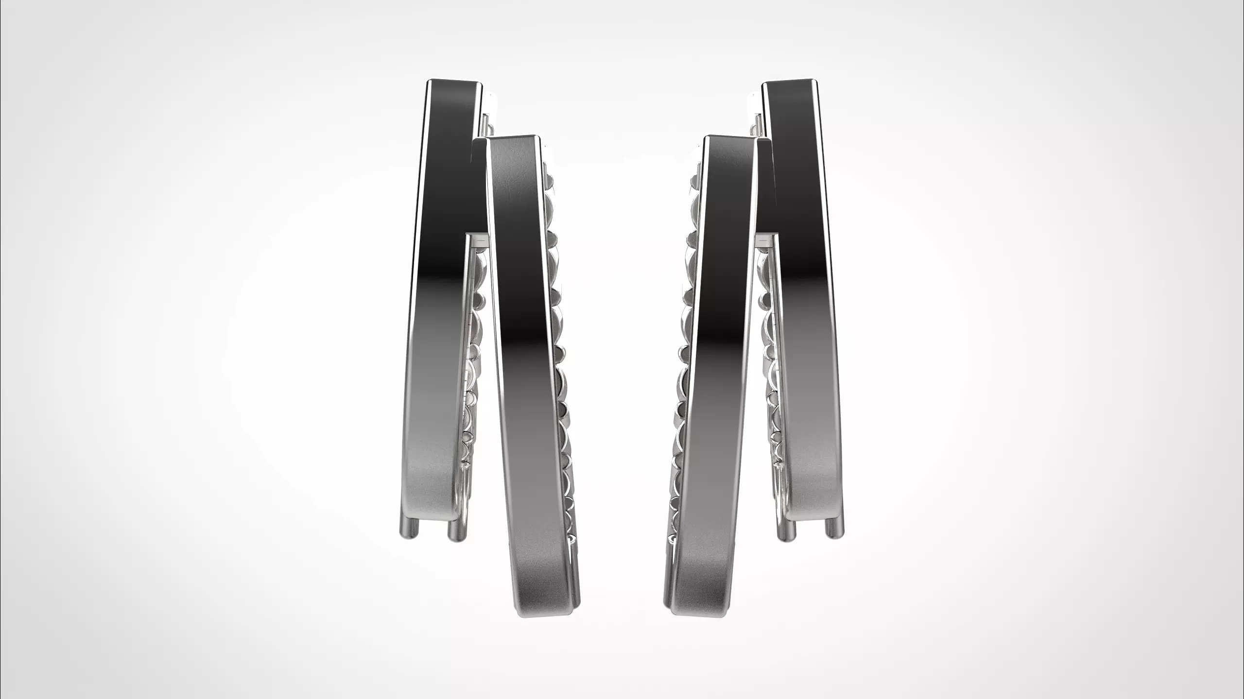 Ribbon Earring stl obj 3D print model ER014 3D print model 3D print model_8