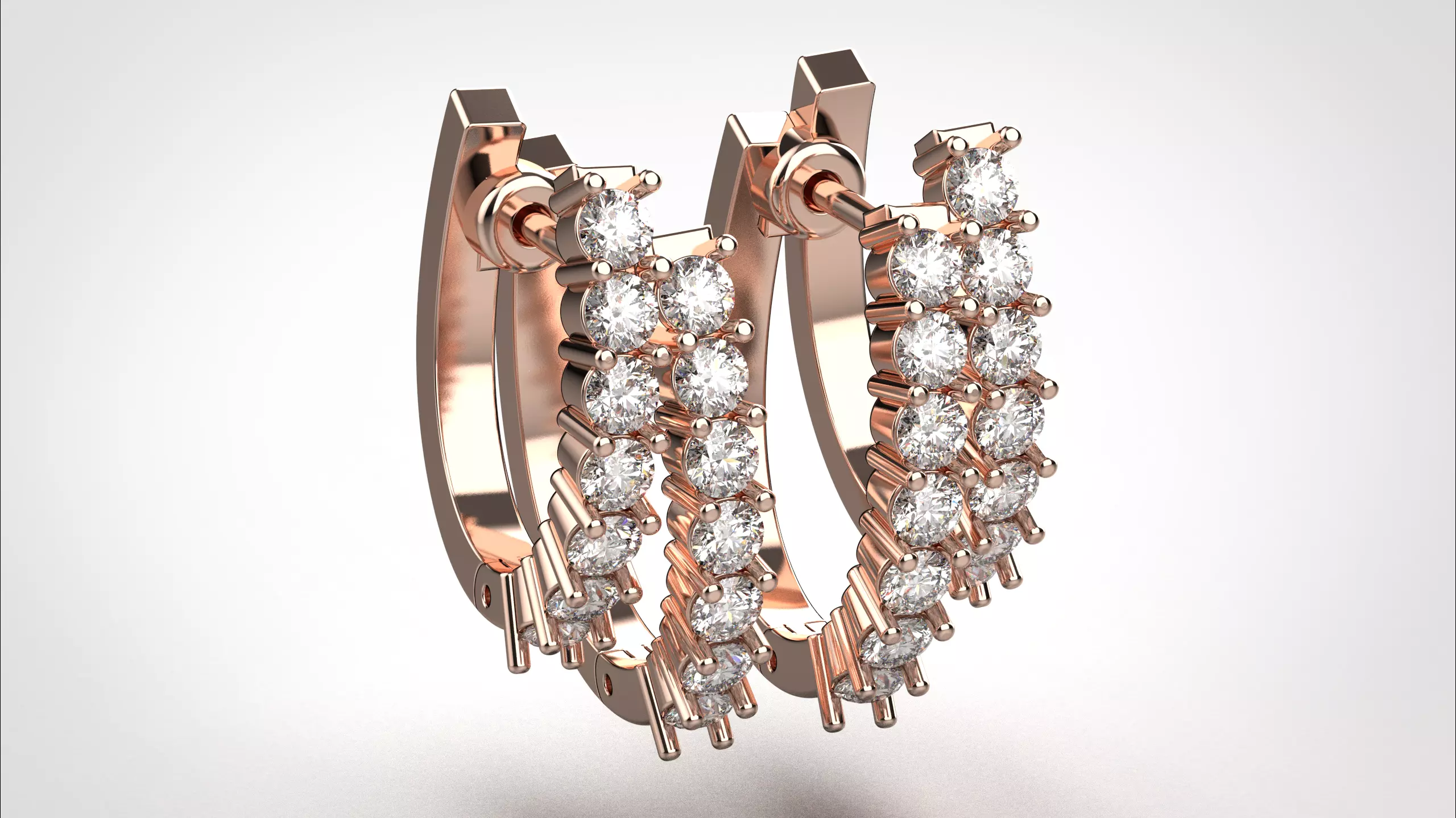 Ribbon Earring stl obj 3D print model ER014 3D print model 3D print model_21