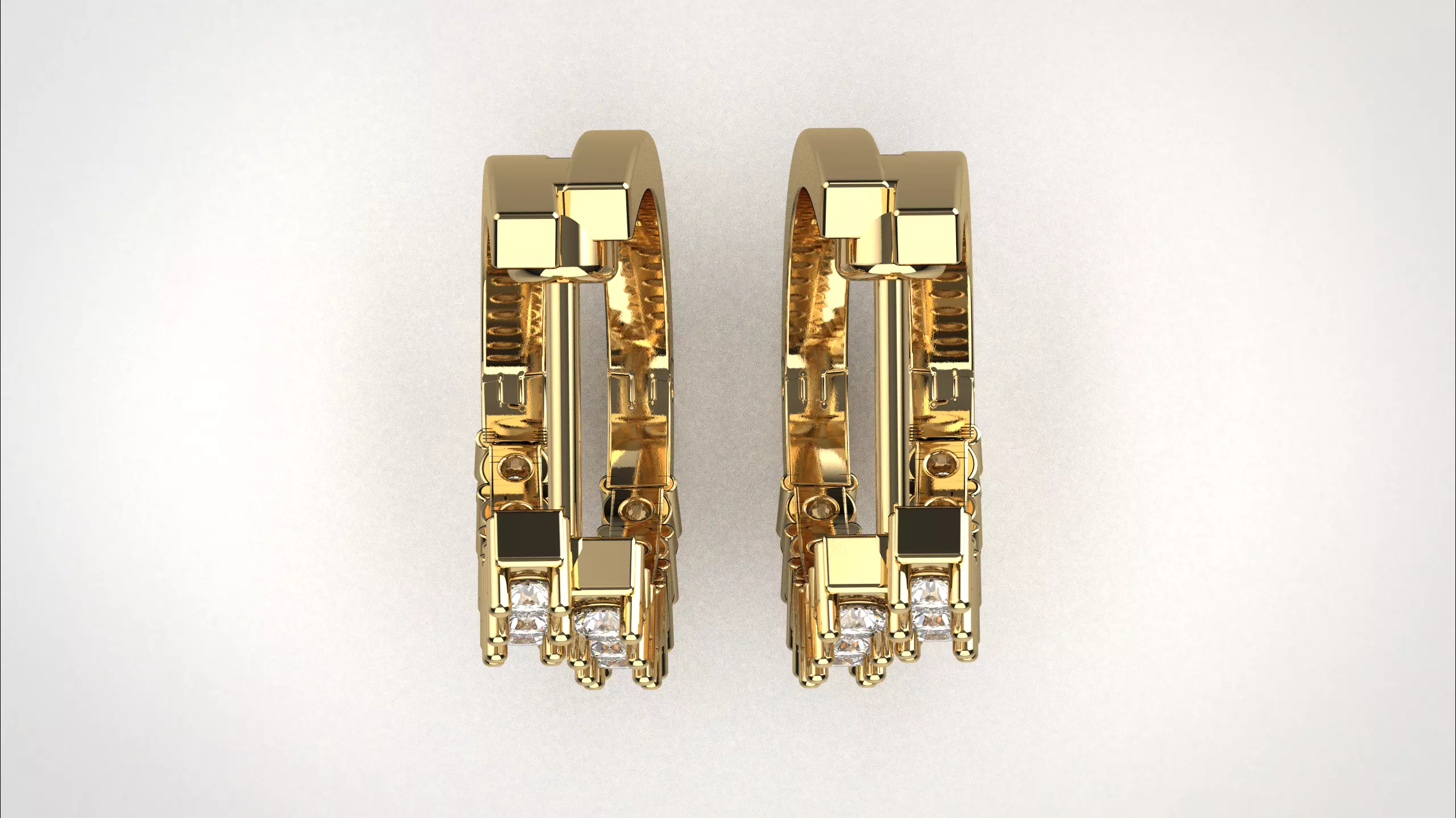 Ribbon Earring stl obj 3D print model ER014 3D print model 3D print model_14