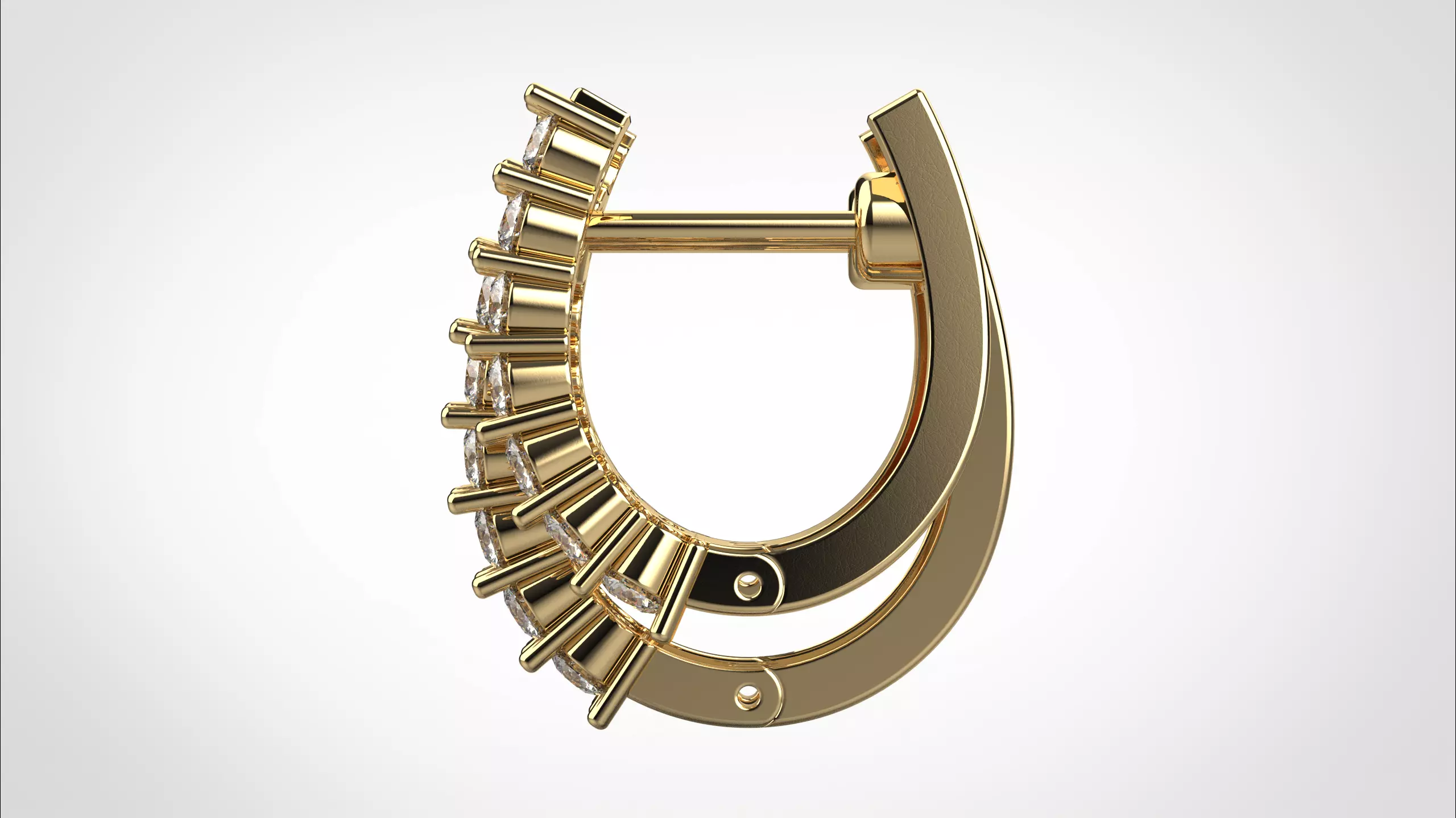 Ribbon Earring stl obj 3D print model ER014 3D print model 3D print model_17