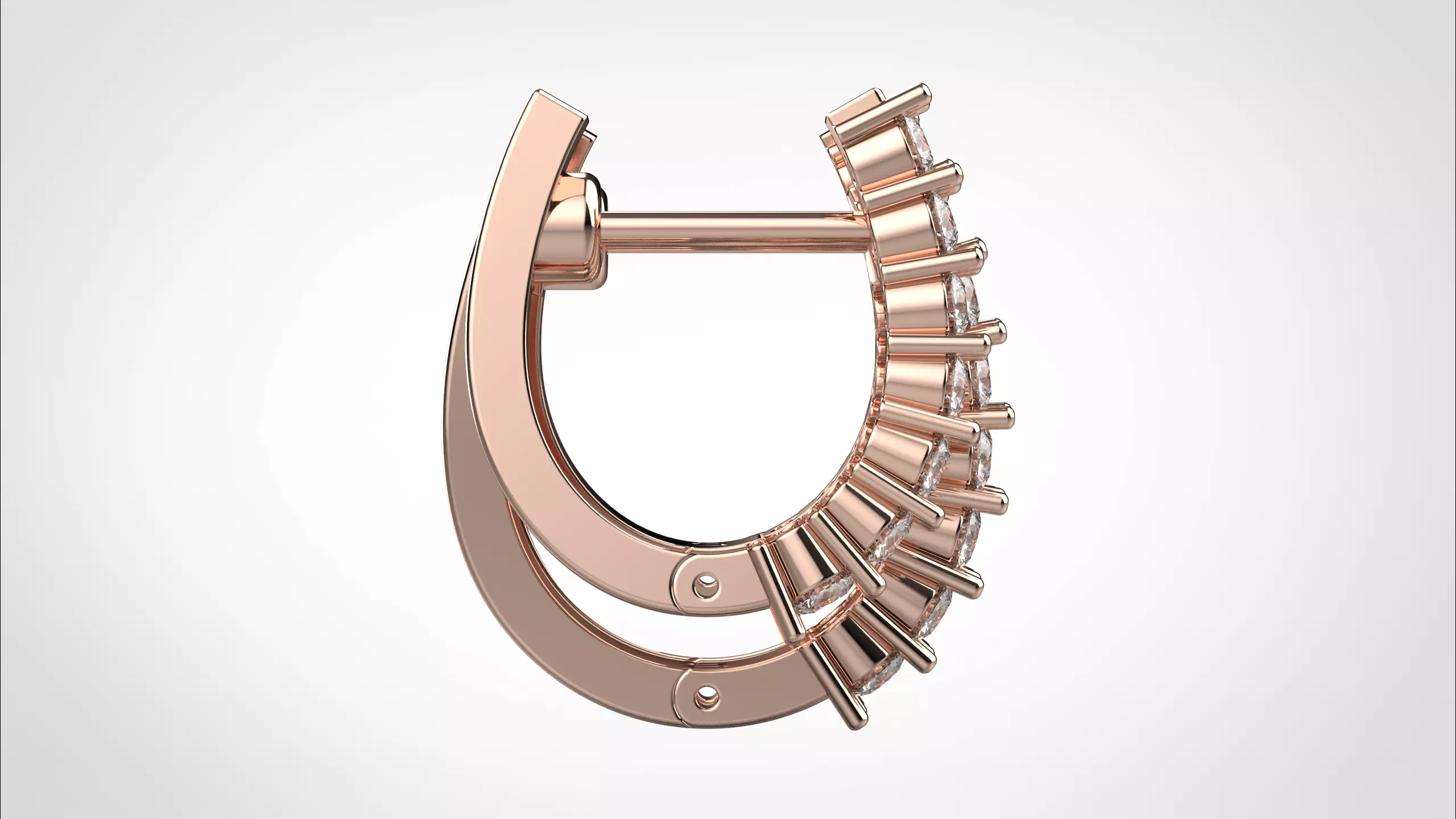 Ribbon Earring stl obj 3D print model ER014 3D print model 3D print model_25