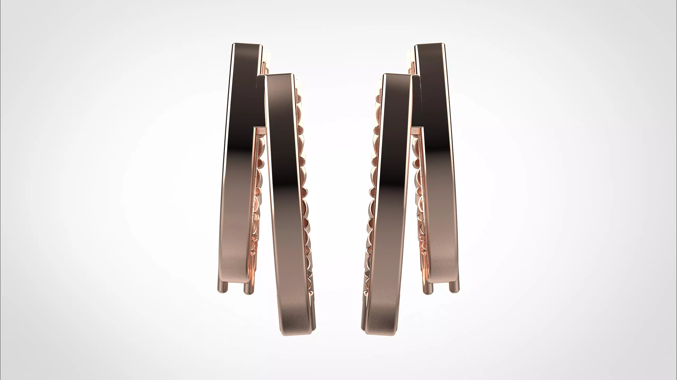 Ribbon Earring stl obj 3D print model ER014 3D print model 3D print model_27