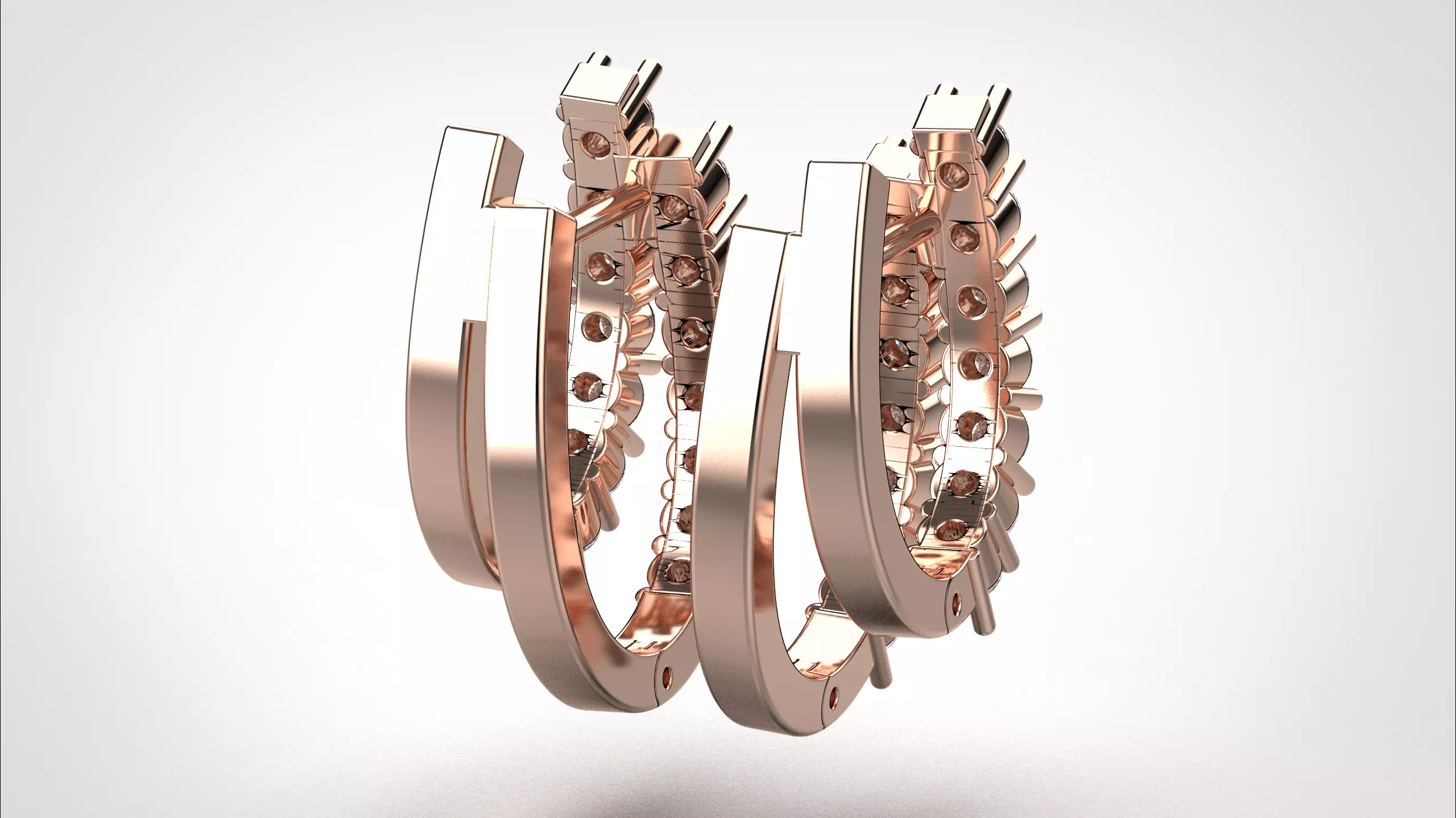 Ribbon Earring stl obj 3D print model ER014 3D print model 3D print model_28