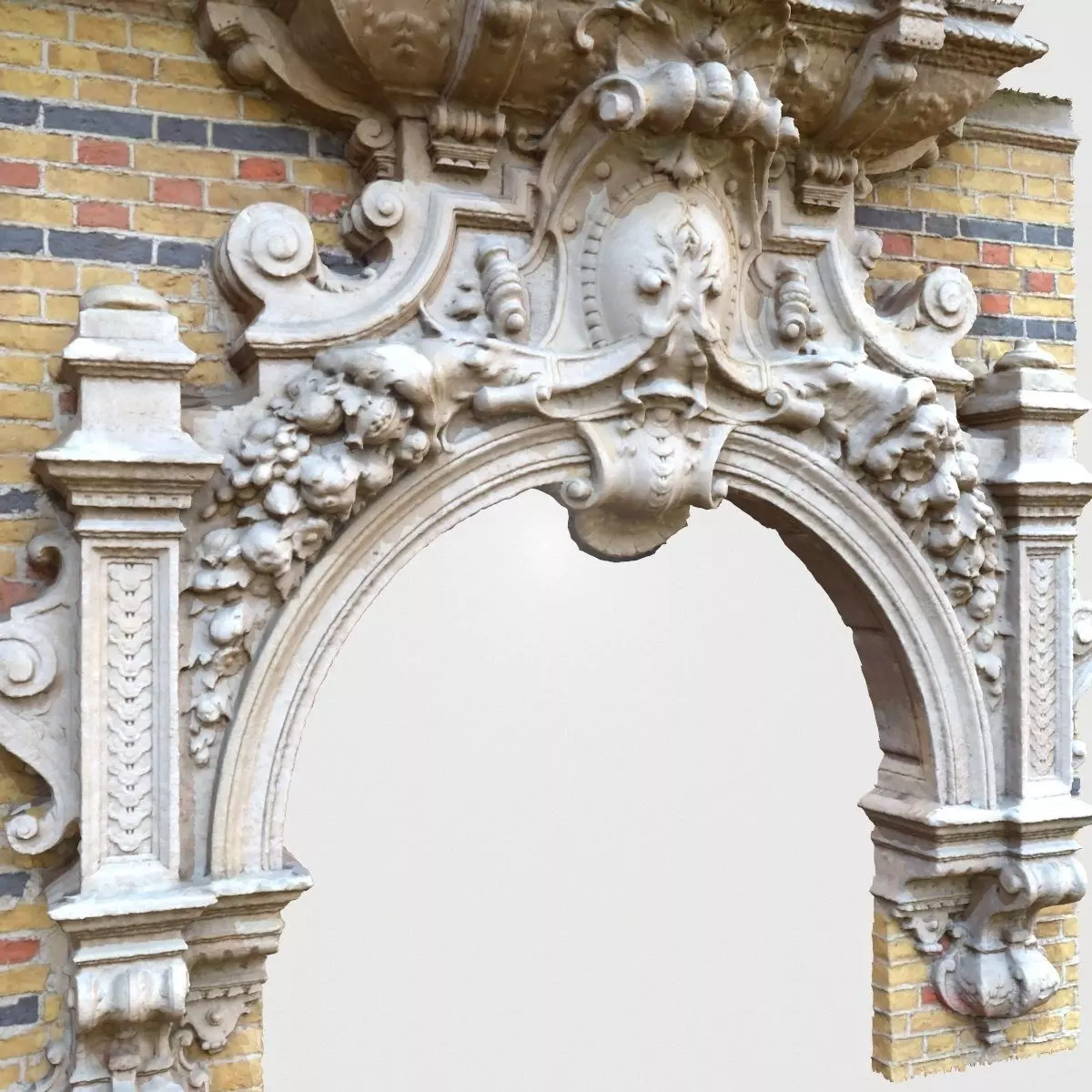 Door Decoration Low-poly 3D model_0