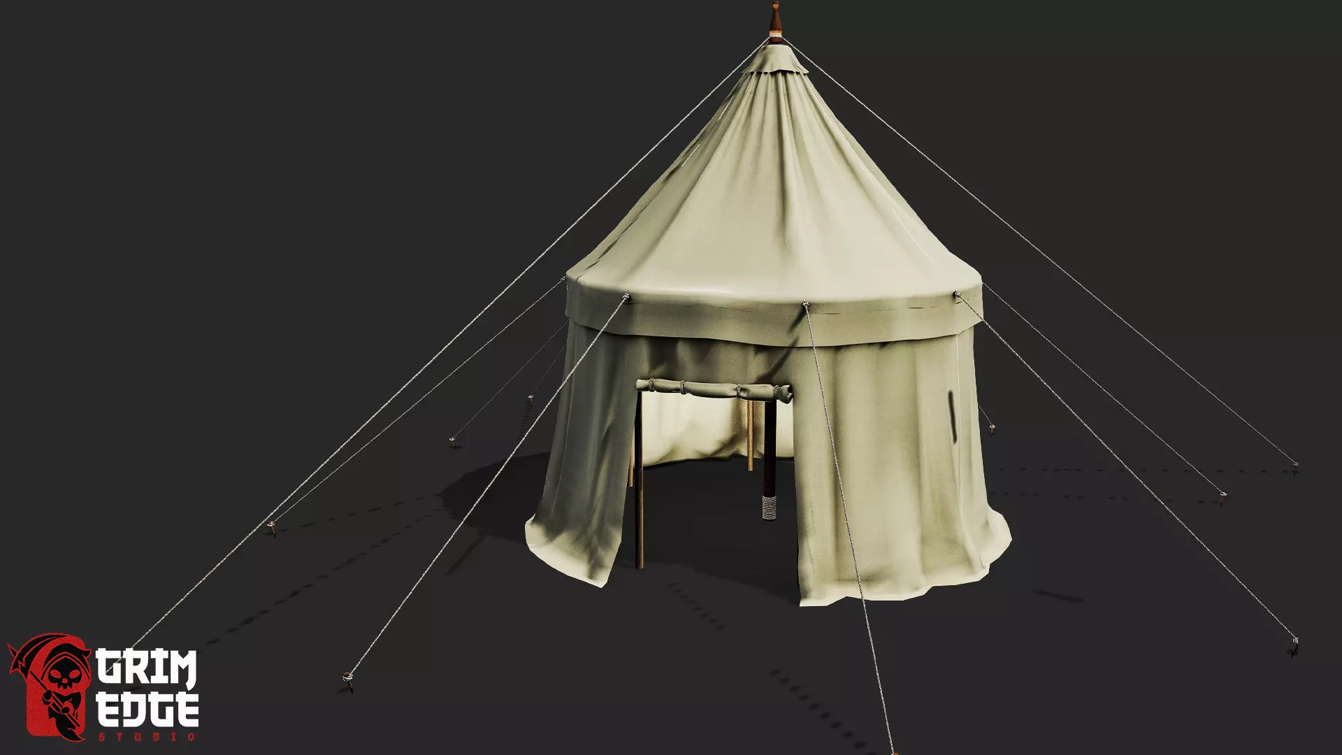 Camp Tent Low-poly 3D model_4