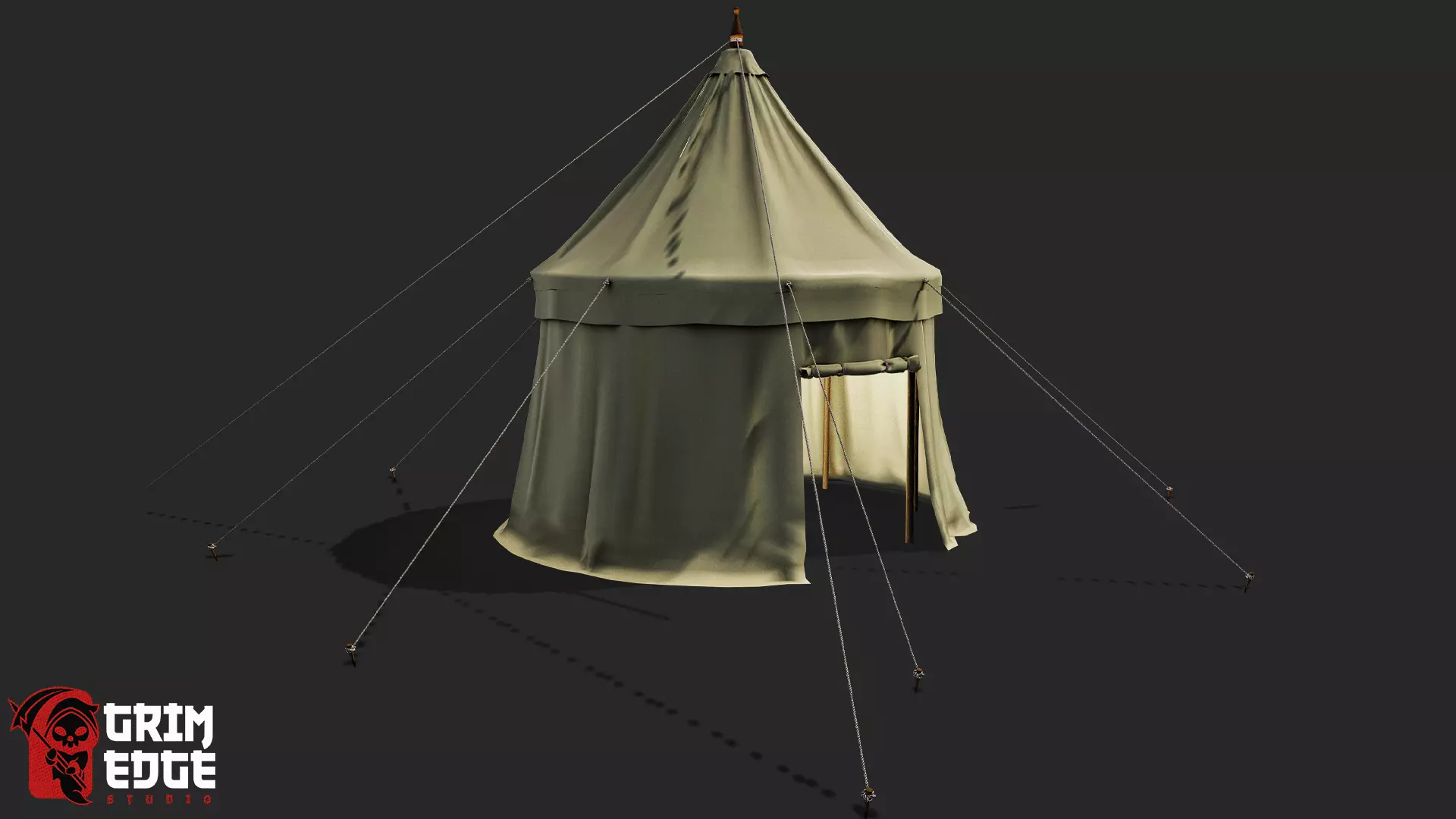 Camp Tent Low-poly 3D model_0