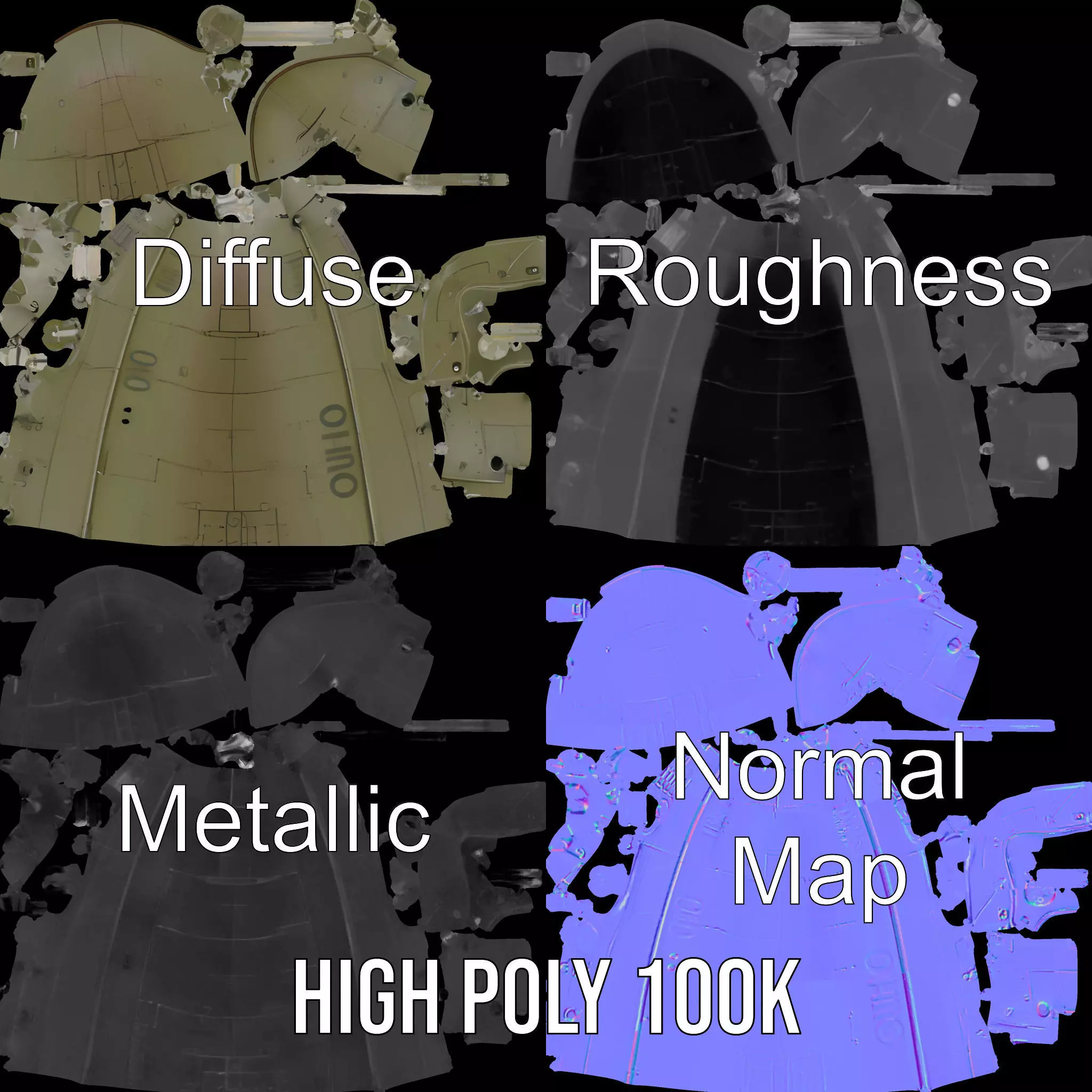 Orio Military Submarine model pack Low-poly 3D model_3