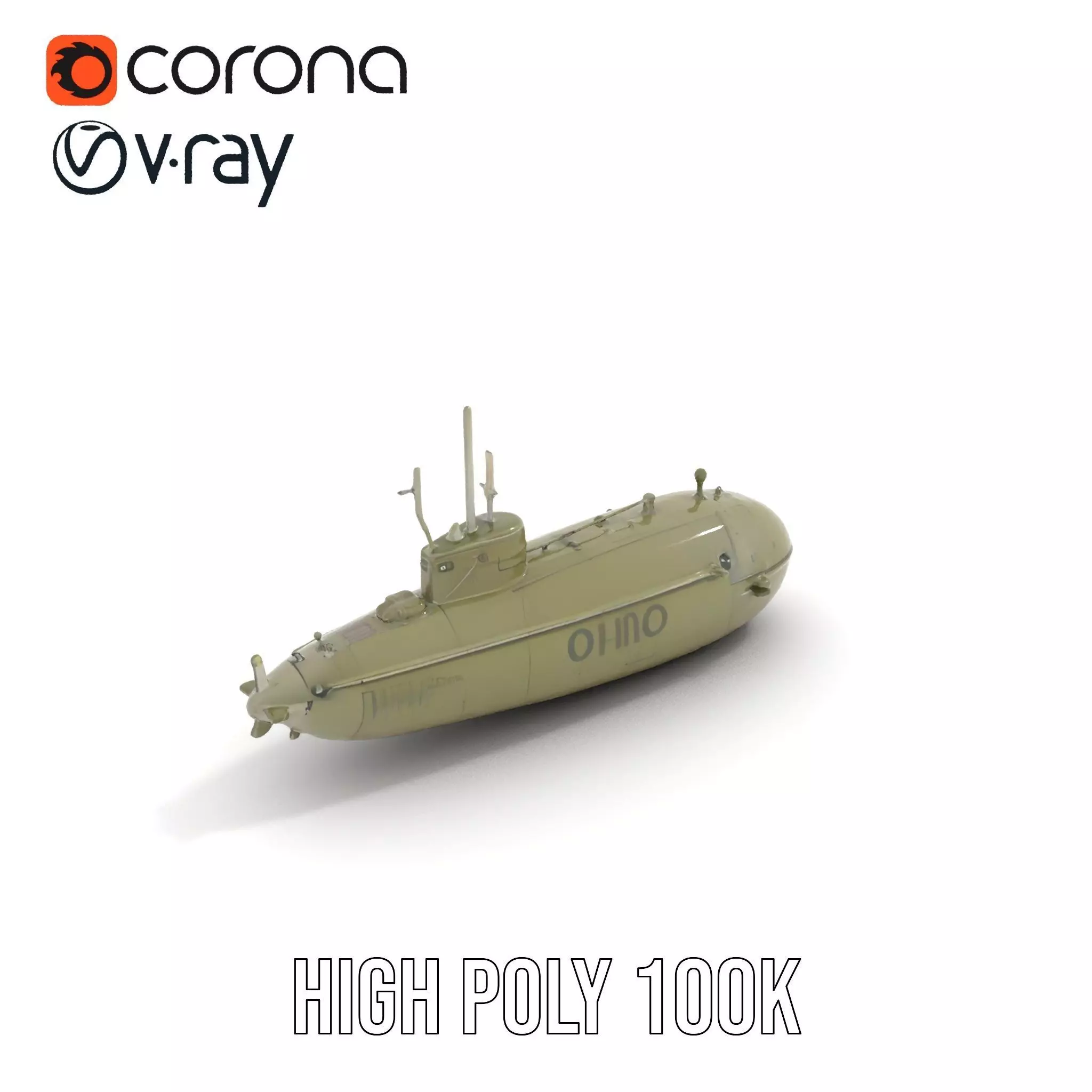 Orio Military Submarine model pack Low-poly 3D model_28