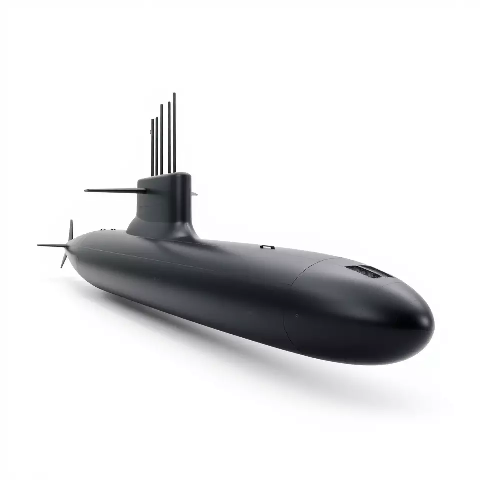 Black Stealth Submarine model pack Low-poly 3D model_2