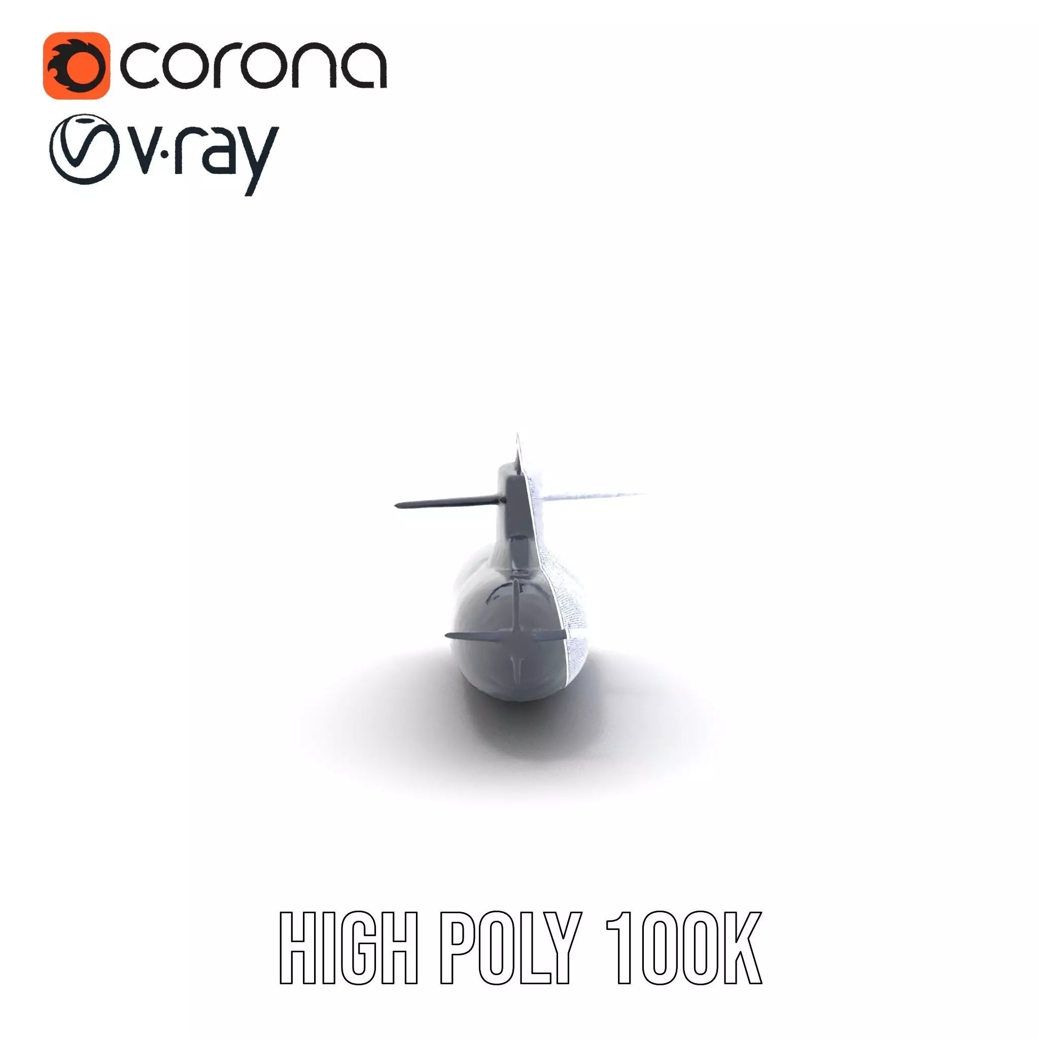 Black Stealth Submarine model pack Low-poly 3D model_34