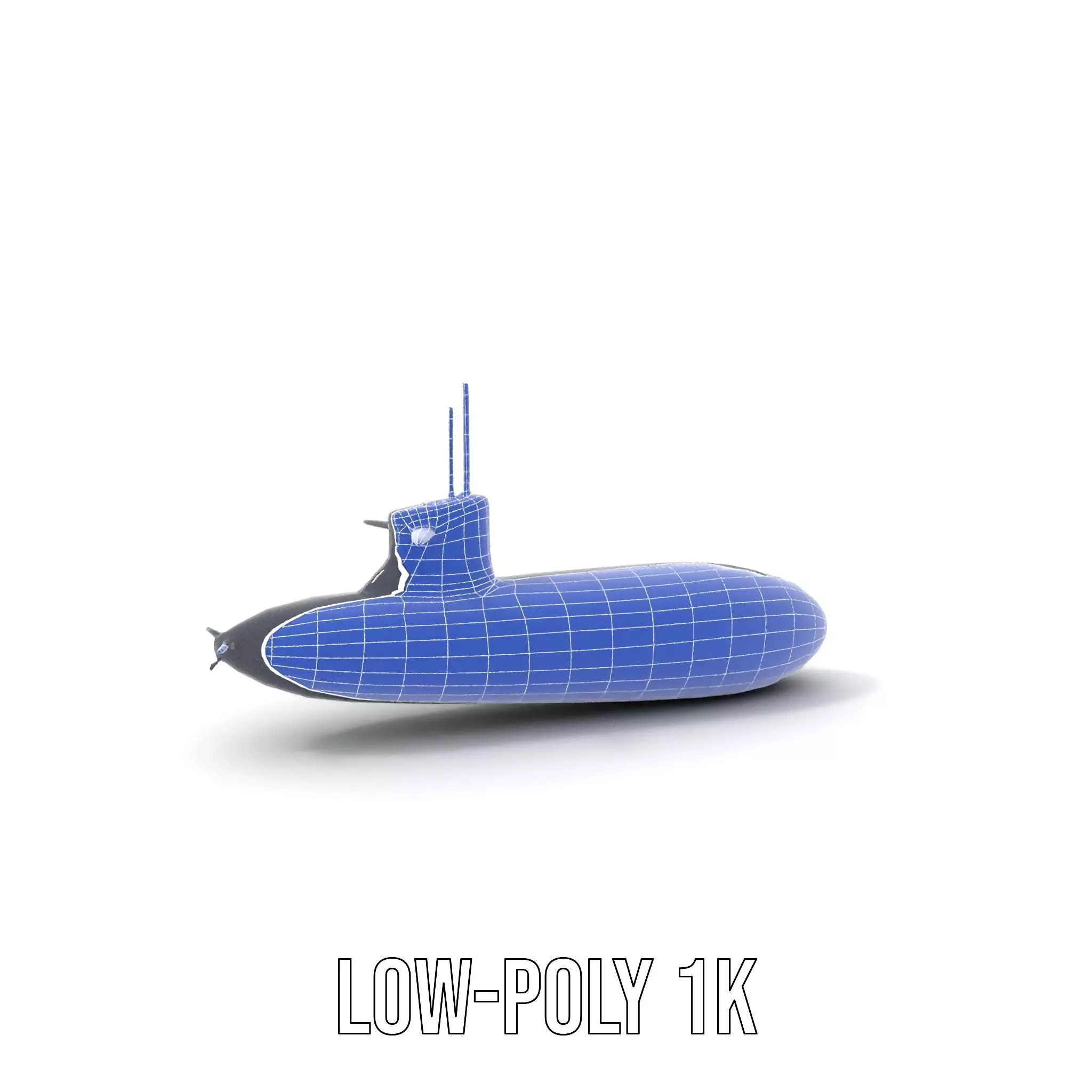 Black Stealth Submarine model pack Low-poly 3D model_30