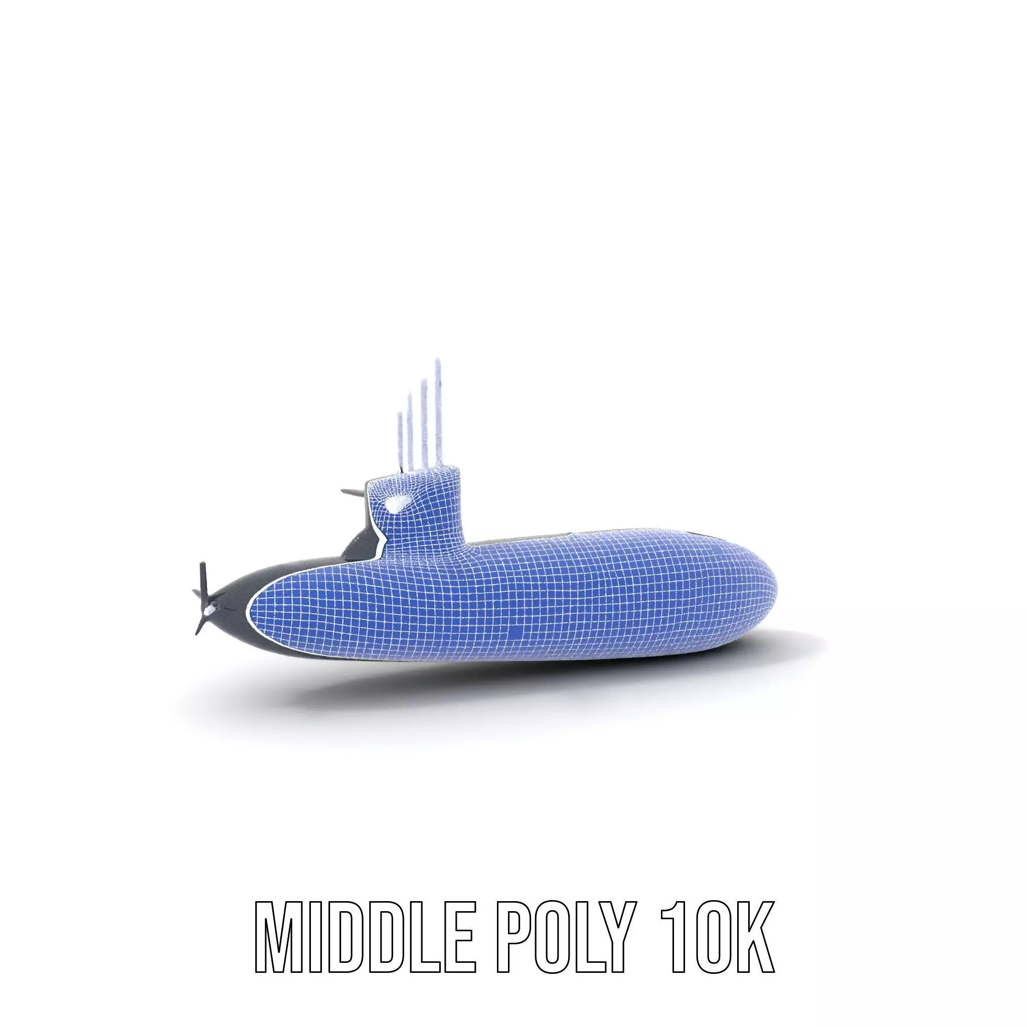 Black Stealth Submarine model pack Low-poly 3D model_23