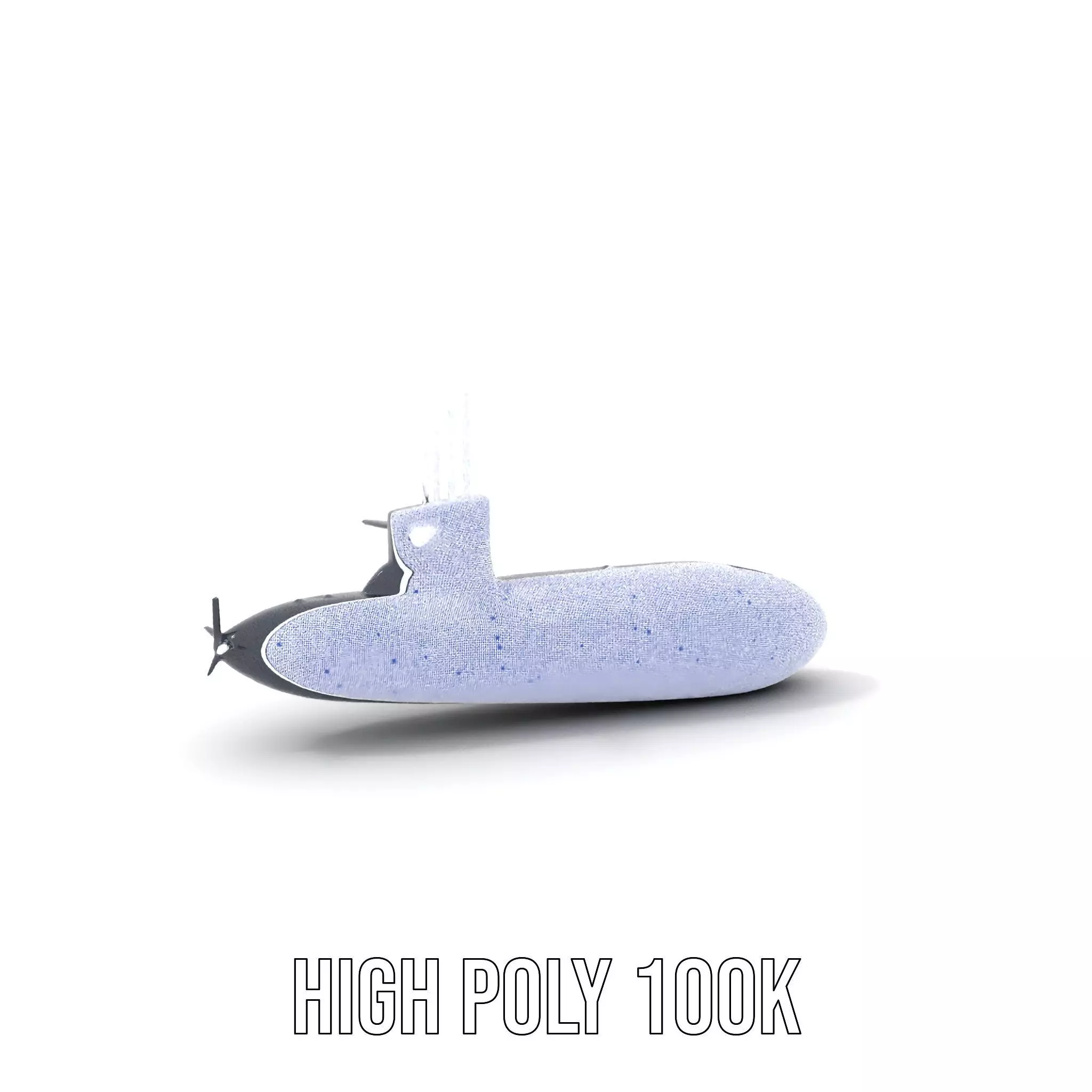 Black Stealth Submarine model pack Low-poly 3D model_4