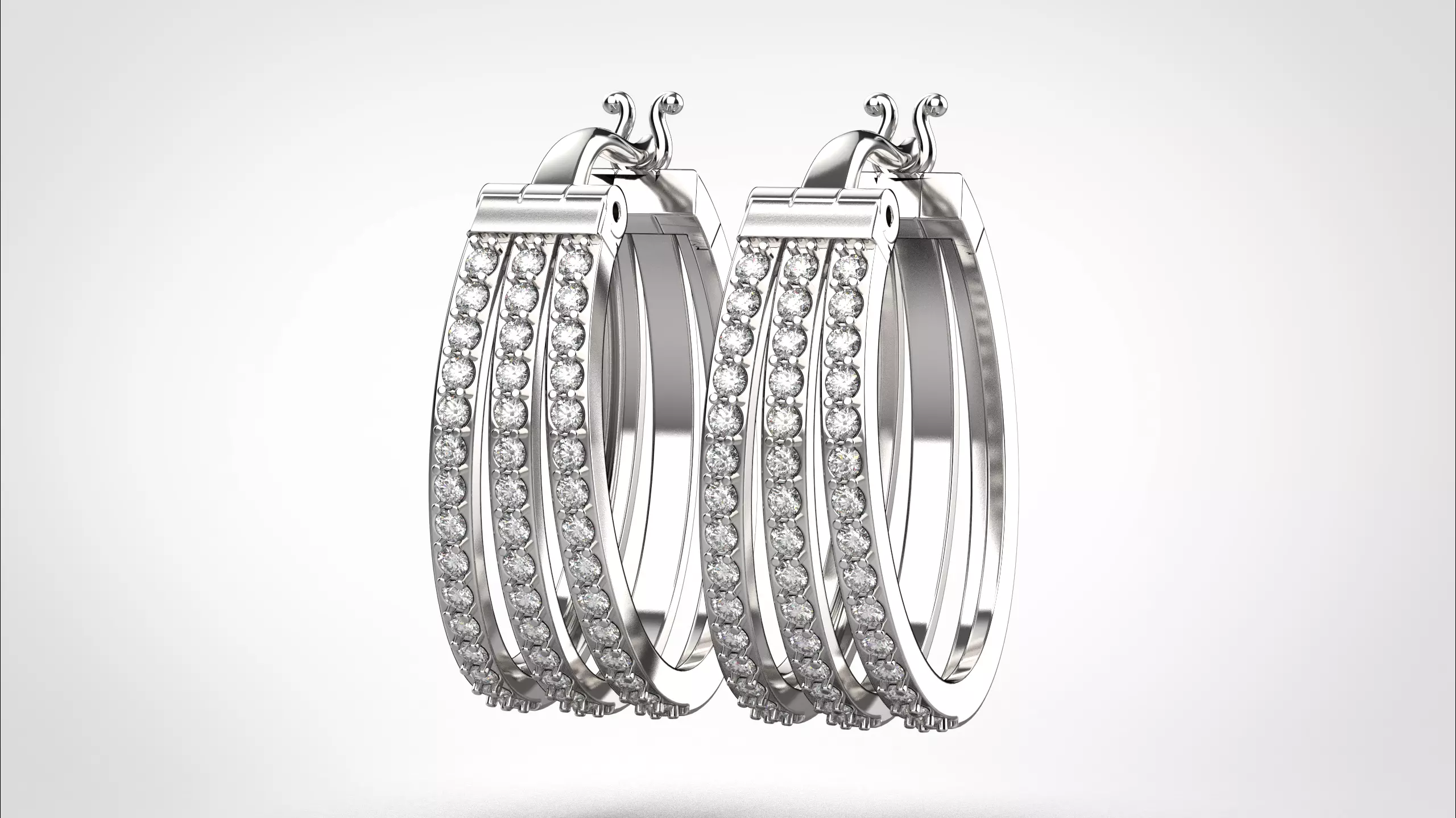 Dangle Earring stl obj 3D print model ER015 3D print model 3D print model