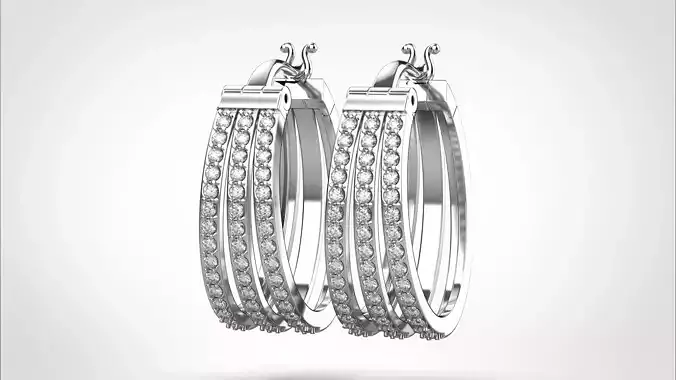 Dangle Earring stl obj 3D print model ER015 3D print model