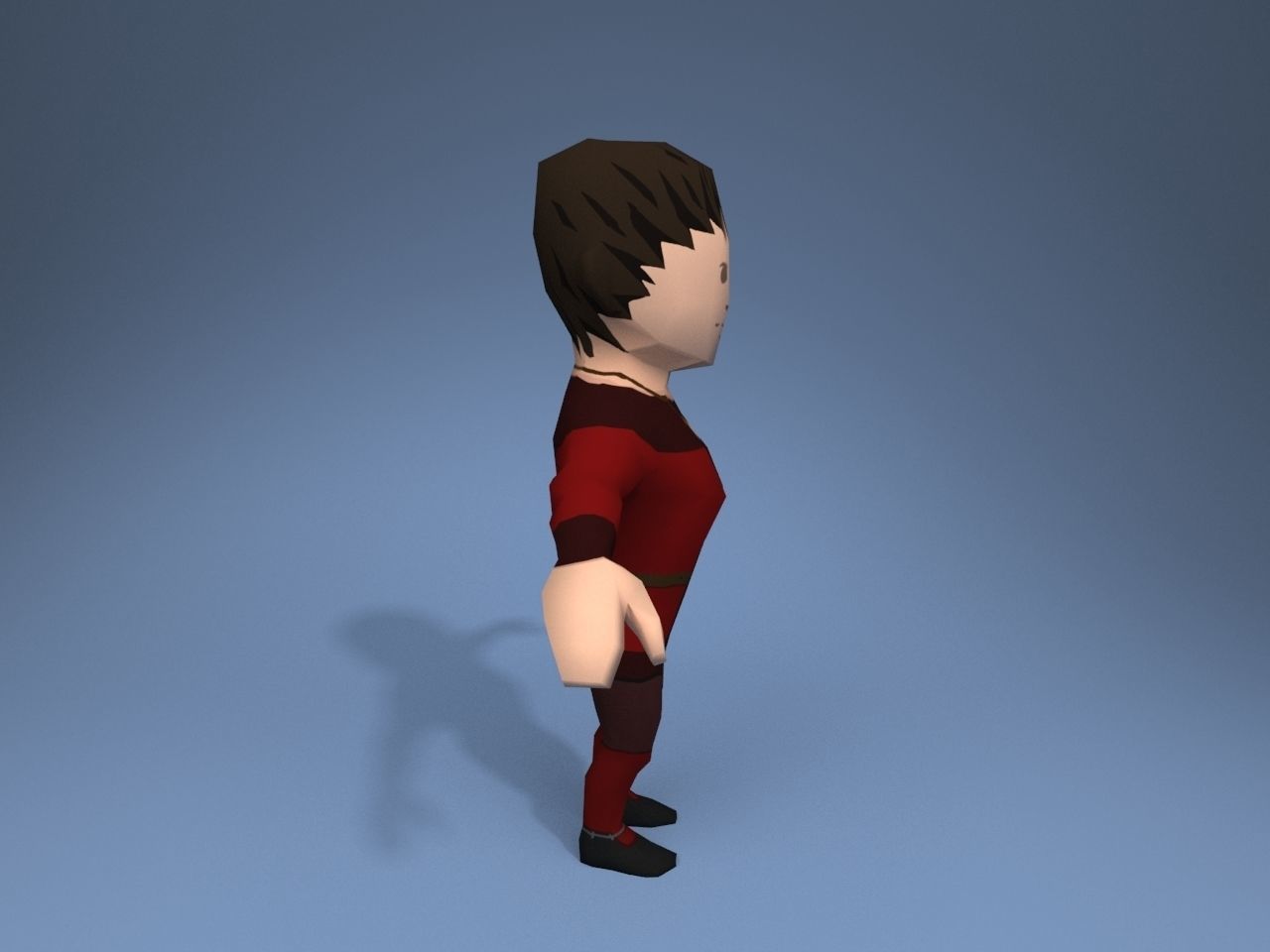 Medieval character septon 3 Low-poly 3D model_7