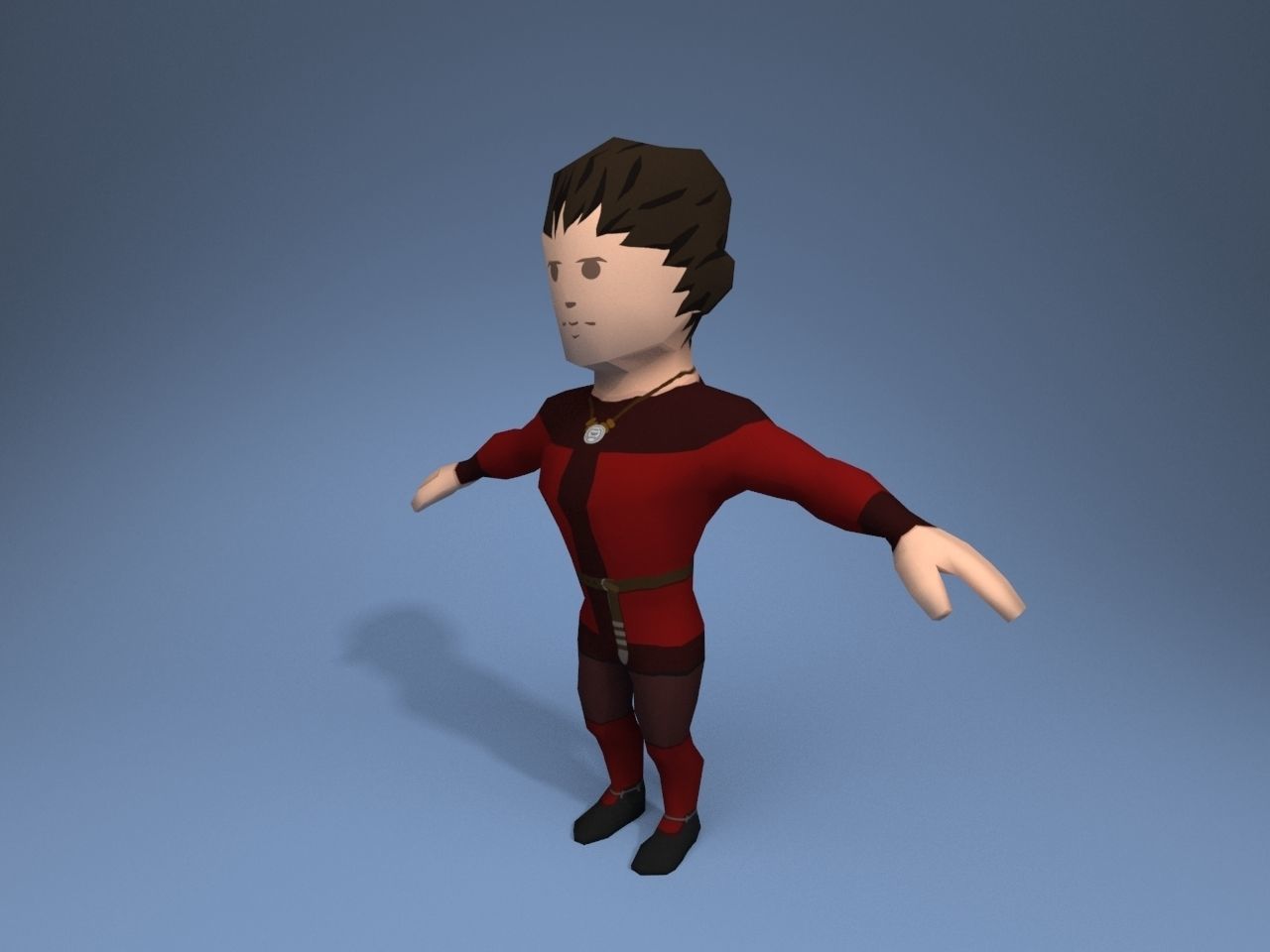Medieval character septon 3 Low-poly 3D model_2