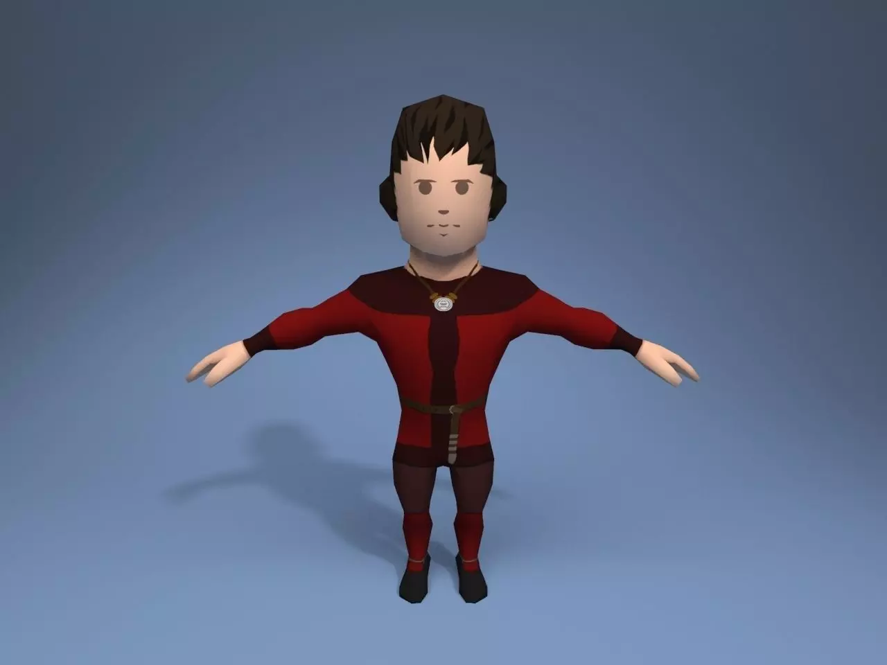 Medieval character septon 3 Low-poly 3D model_0