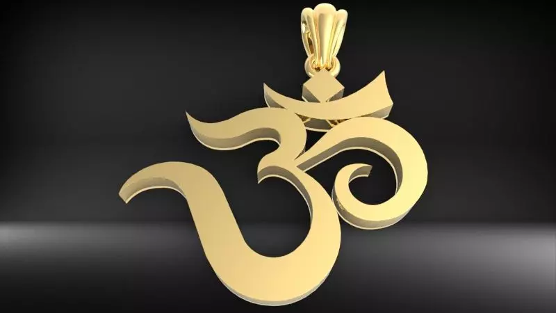 3D Aum OM Yoga Symbol Hindu Jewelry Pendant 3D print model