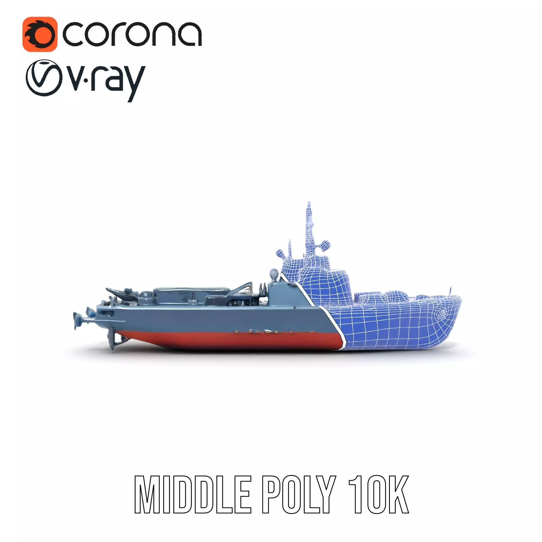 Modern Warship model pack Low-poly 3D model_29